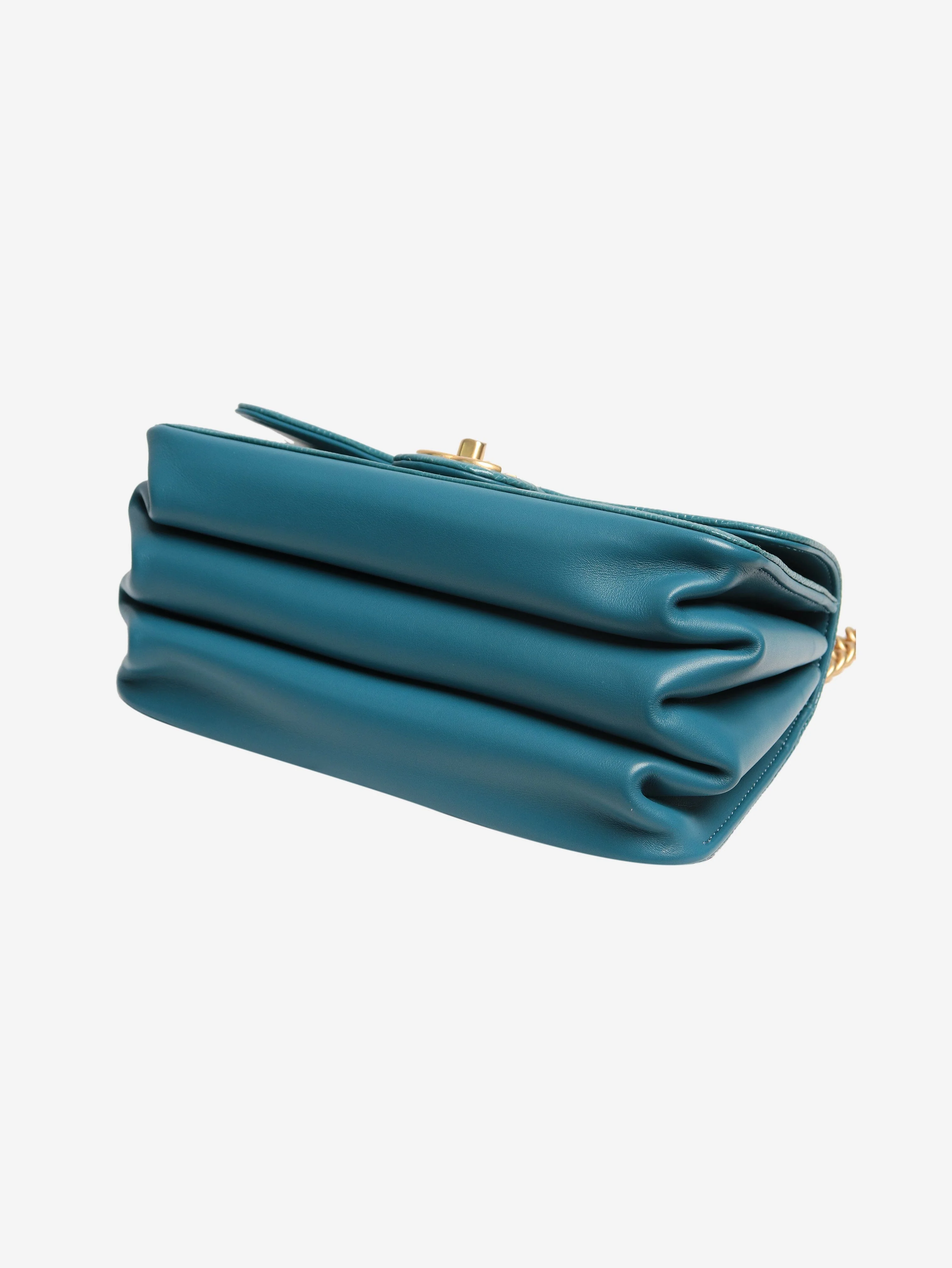 Turquoise exotic mini flap shouder bag - Image 4