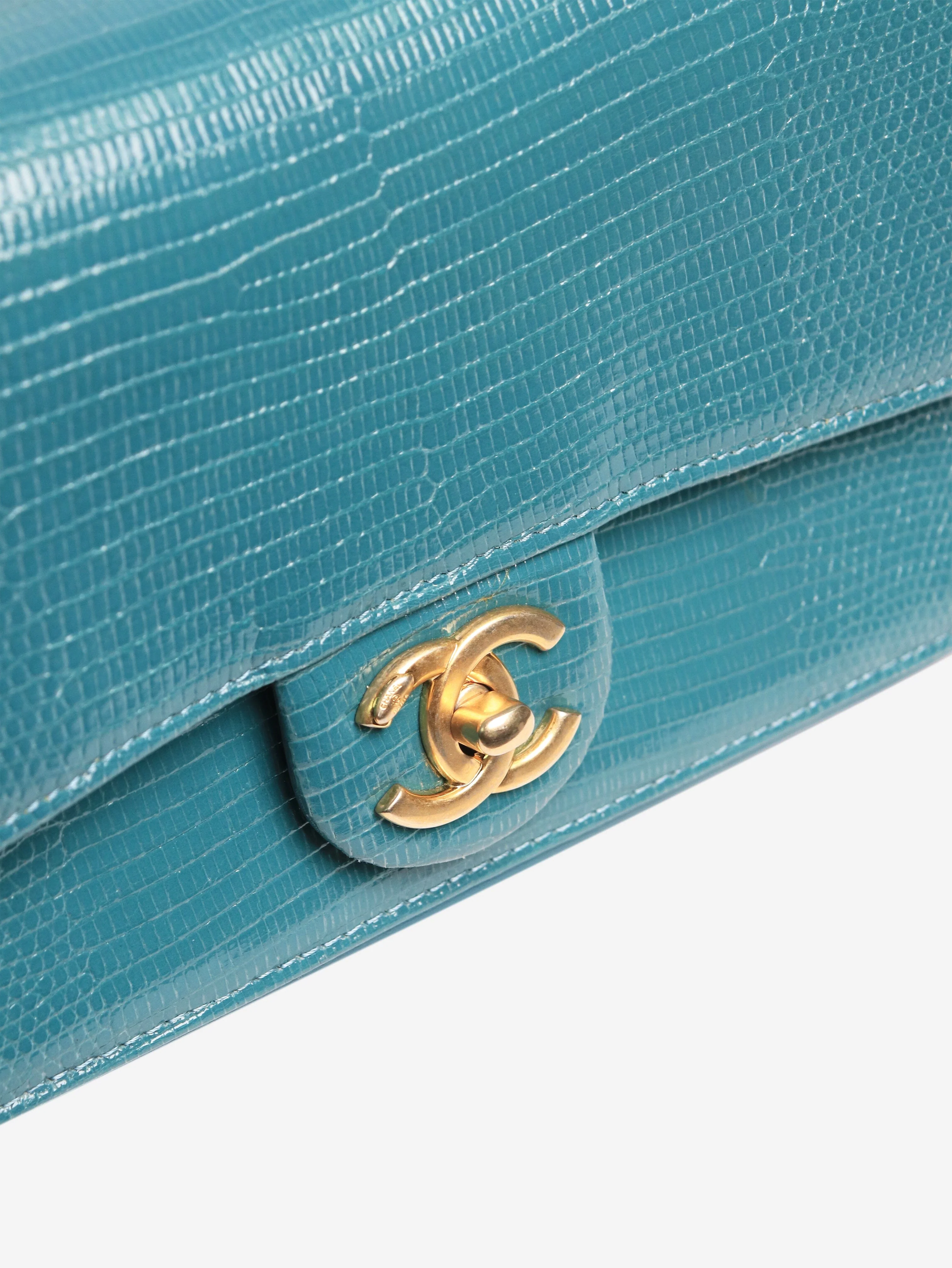 Turquoise exotic mini flap shouder bag - Image 5