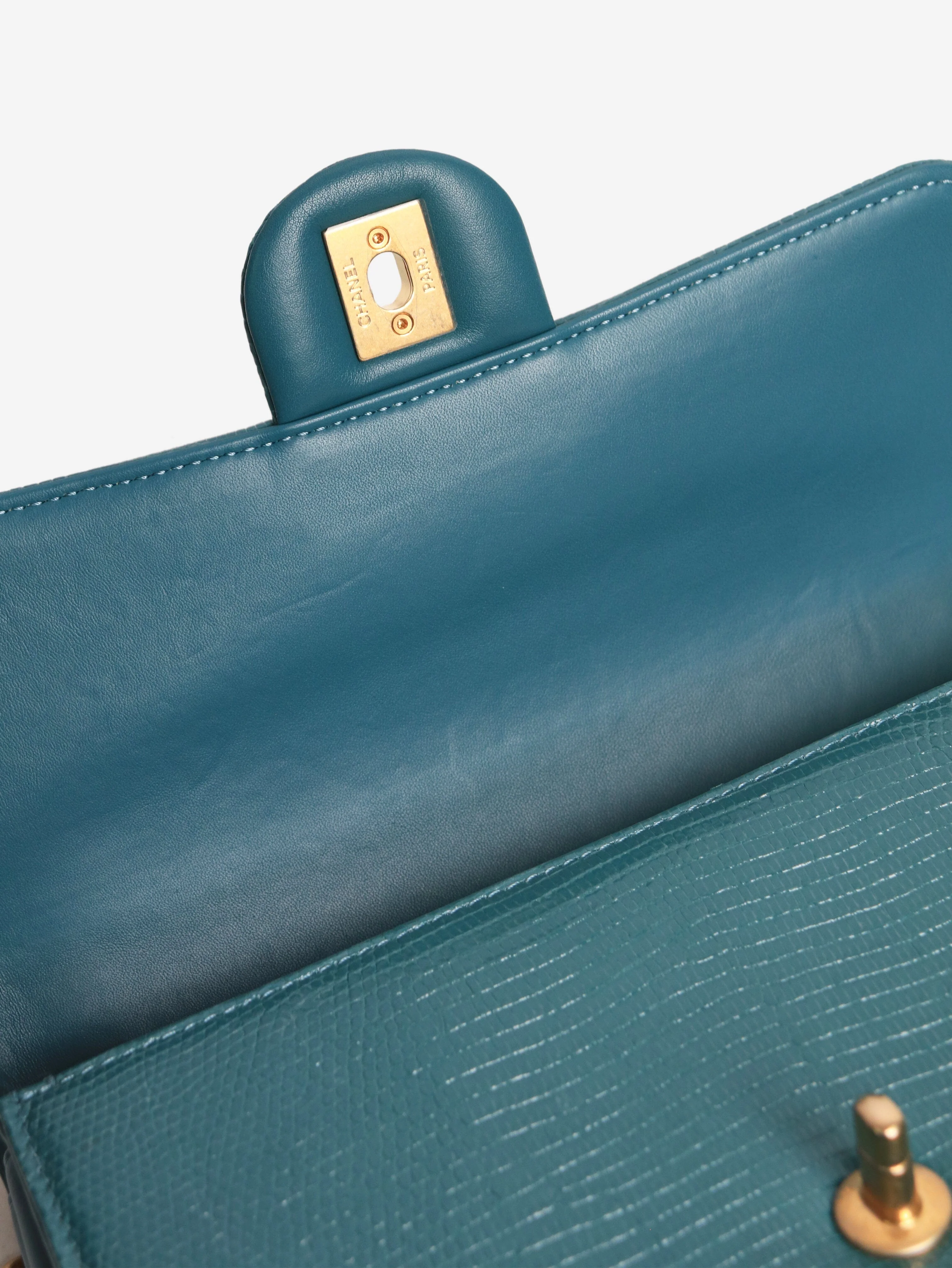Turquoise exotic mini flap shouder bag - Image 6