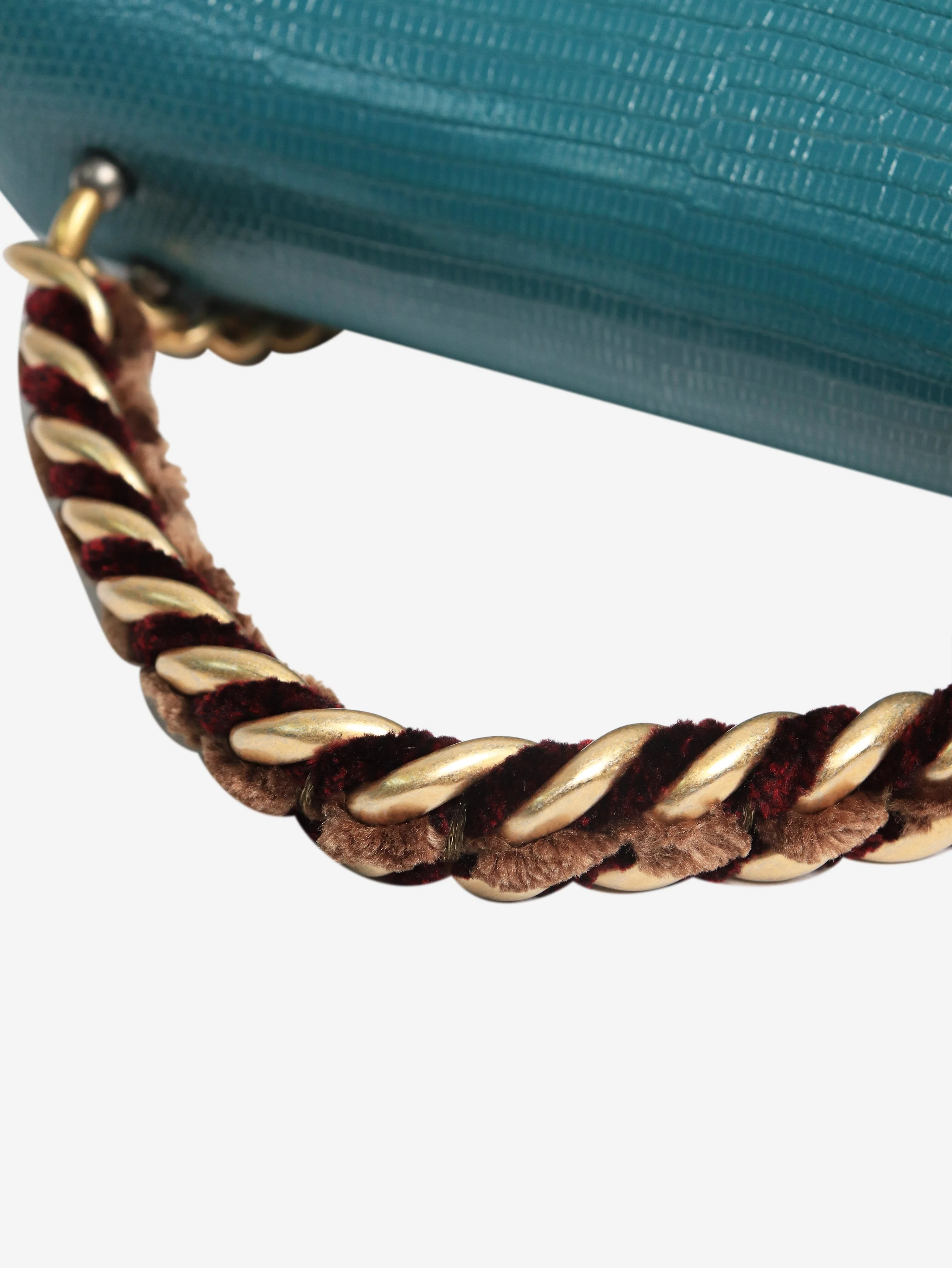 Turquoise exotic mini flap shouder bag - Image 8
