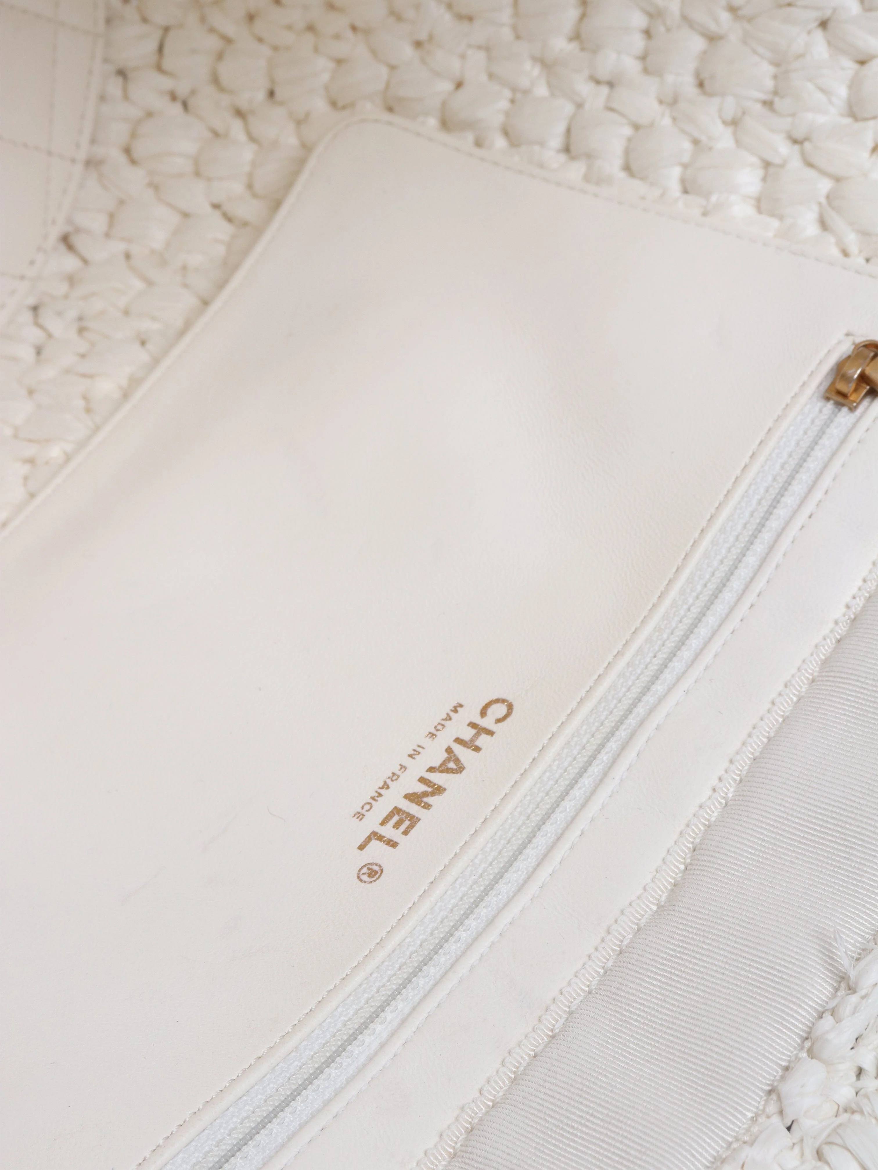 White and black 2023 raffia Shopper tote bag - Image 6