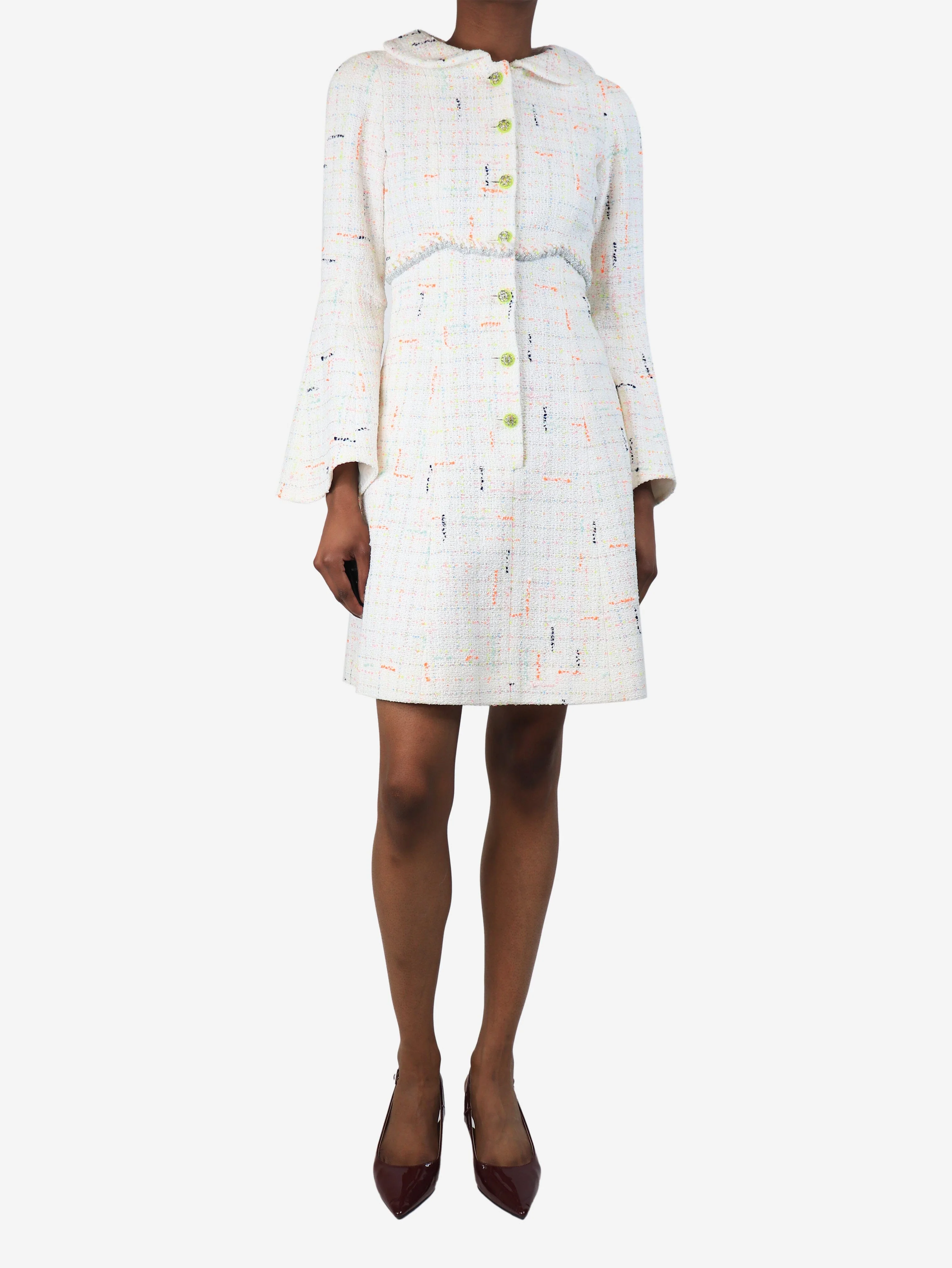 White Resort 2024 tweed mini dress - size UK 6 - Image 3