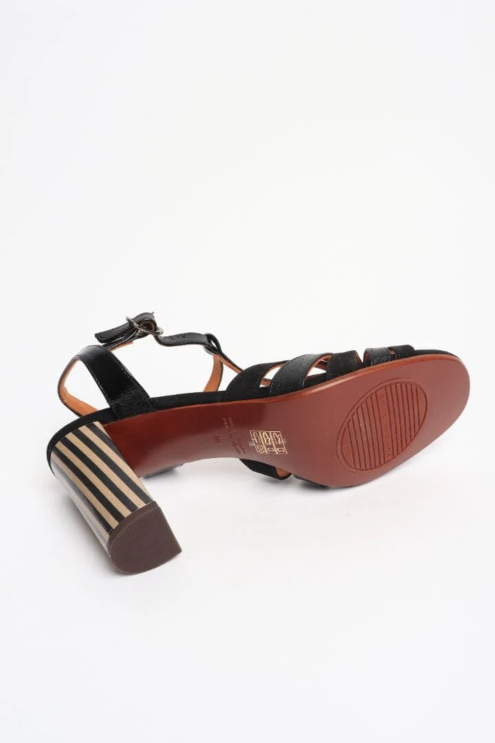 Black suede and leather sandal heels - size EU 40 - Image 4