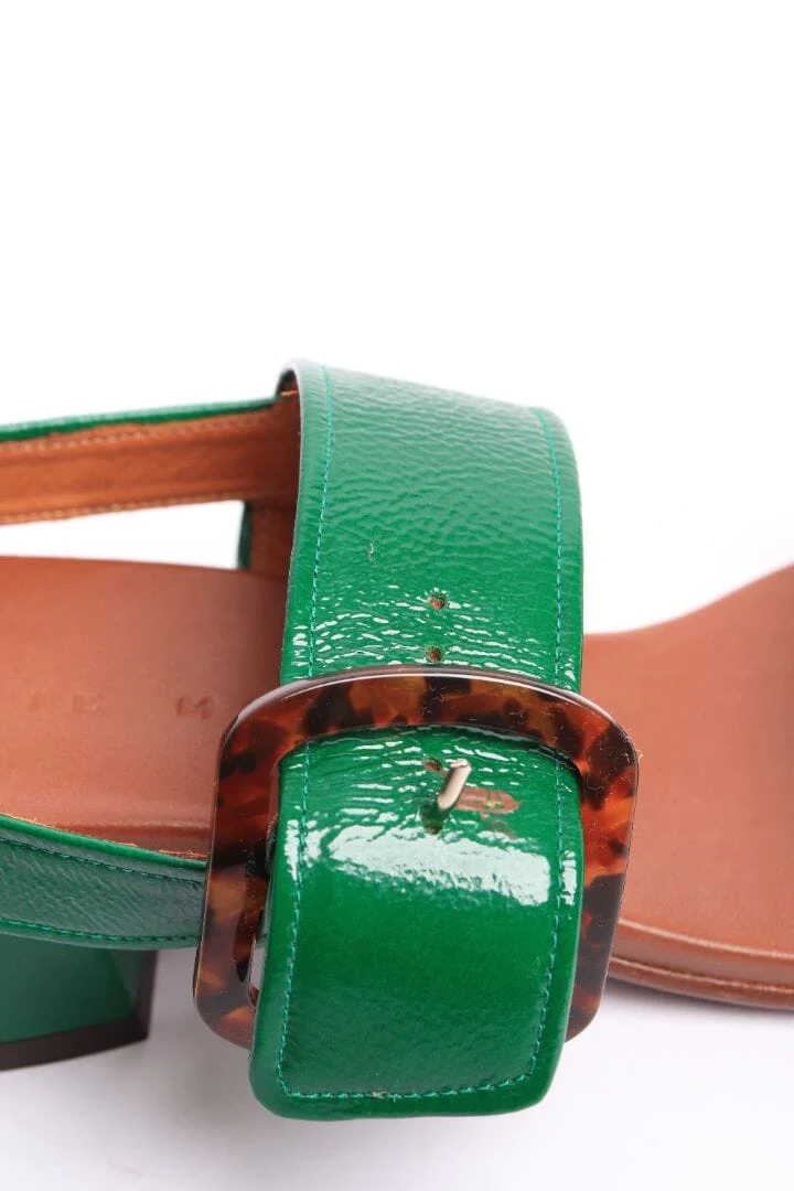 Green patent leather sandals - size EU 40 - Image 4