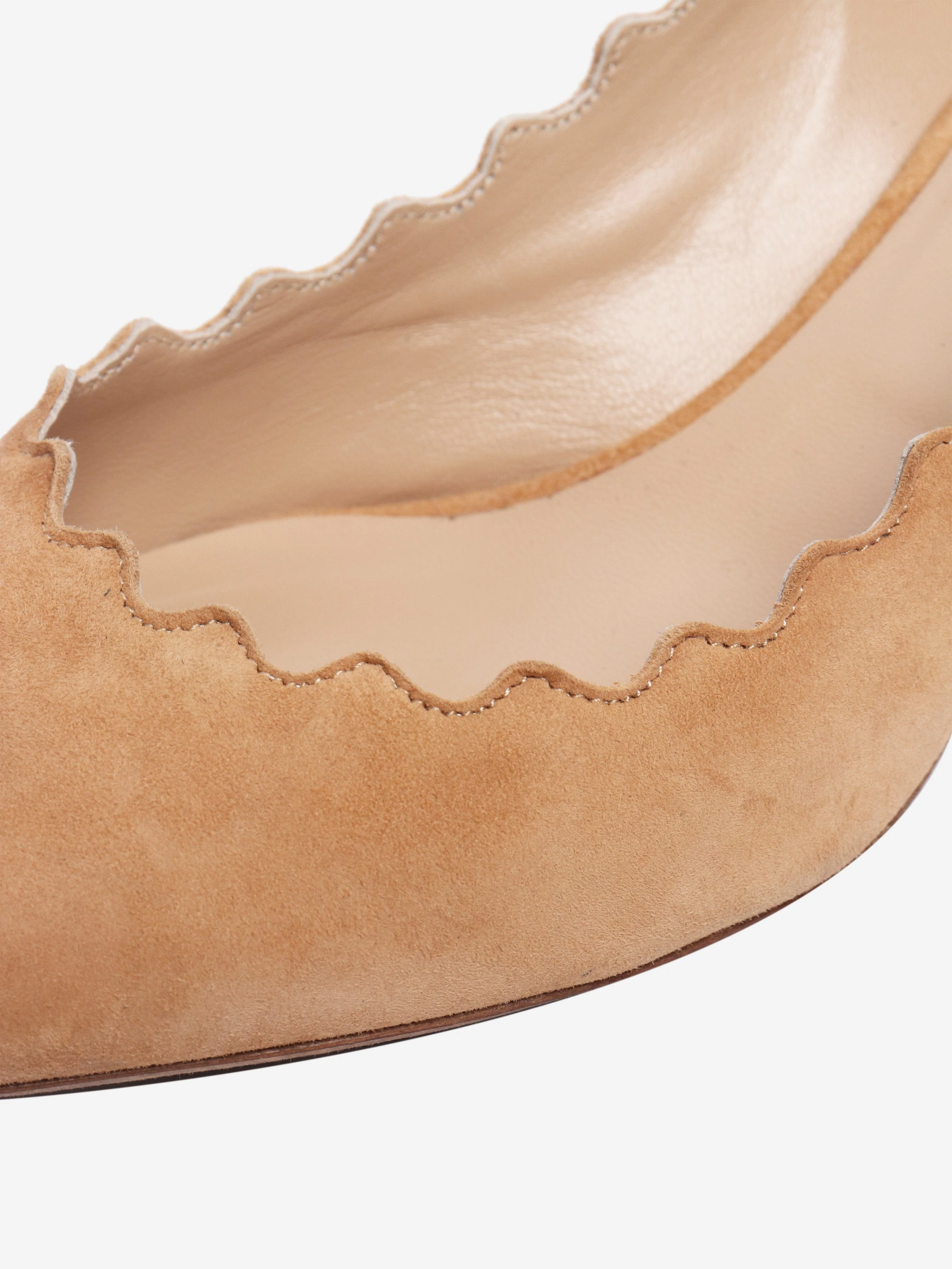 Beige Lauren suede scalloped-edge pumps - size EU 40.5 - Image 4