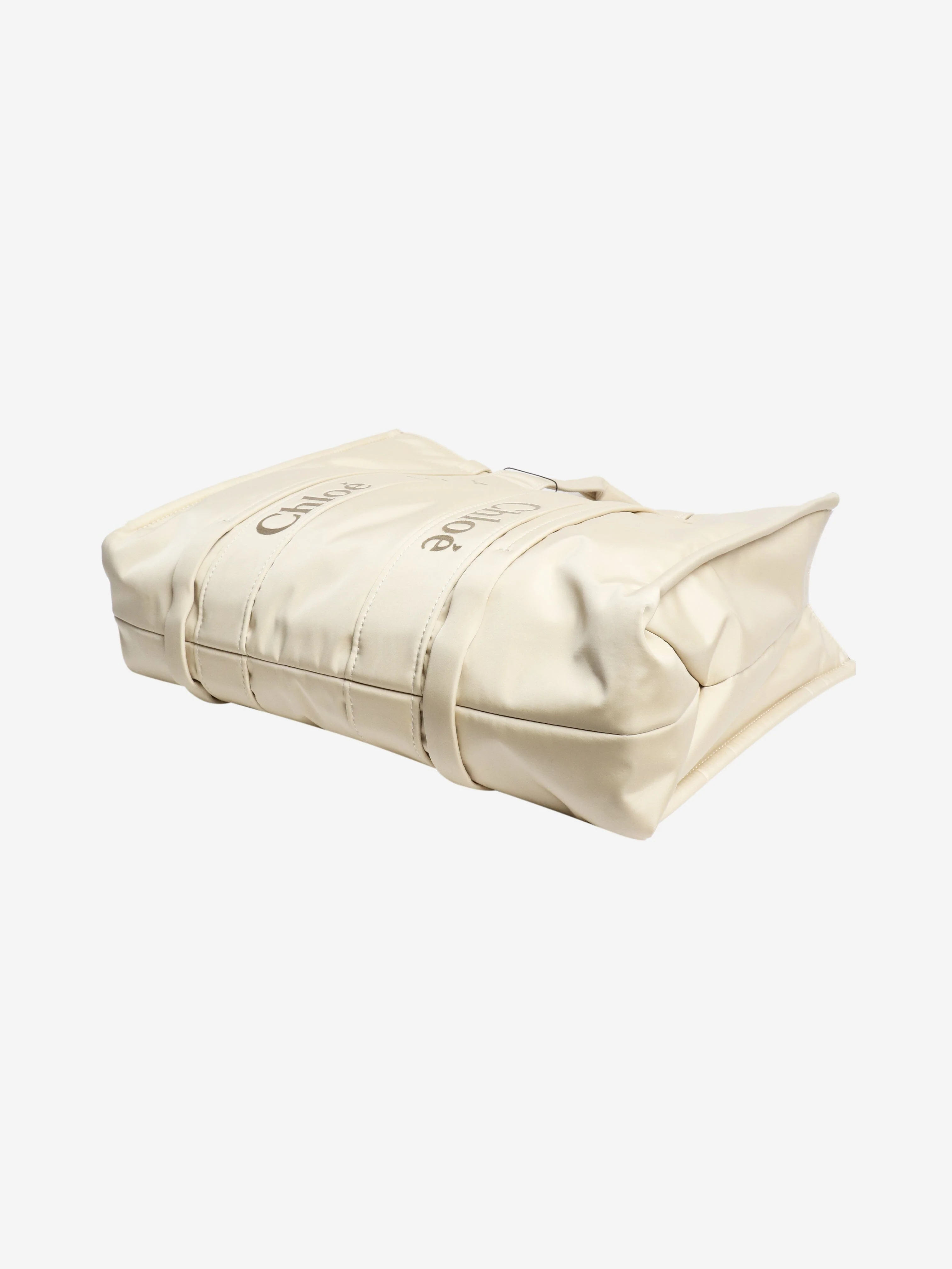 Beige nylon tote bag - Image 4