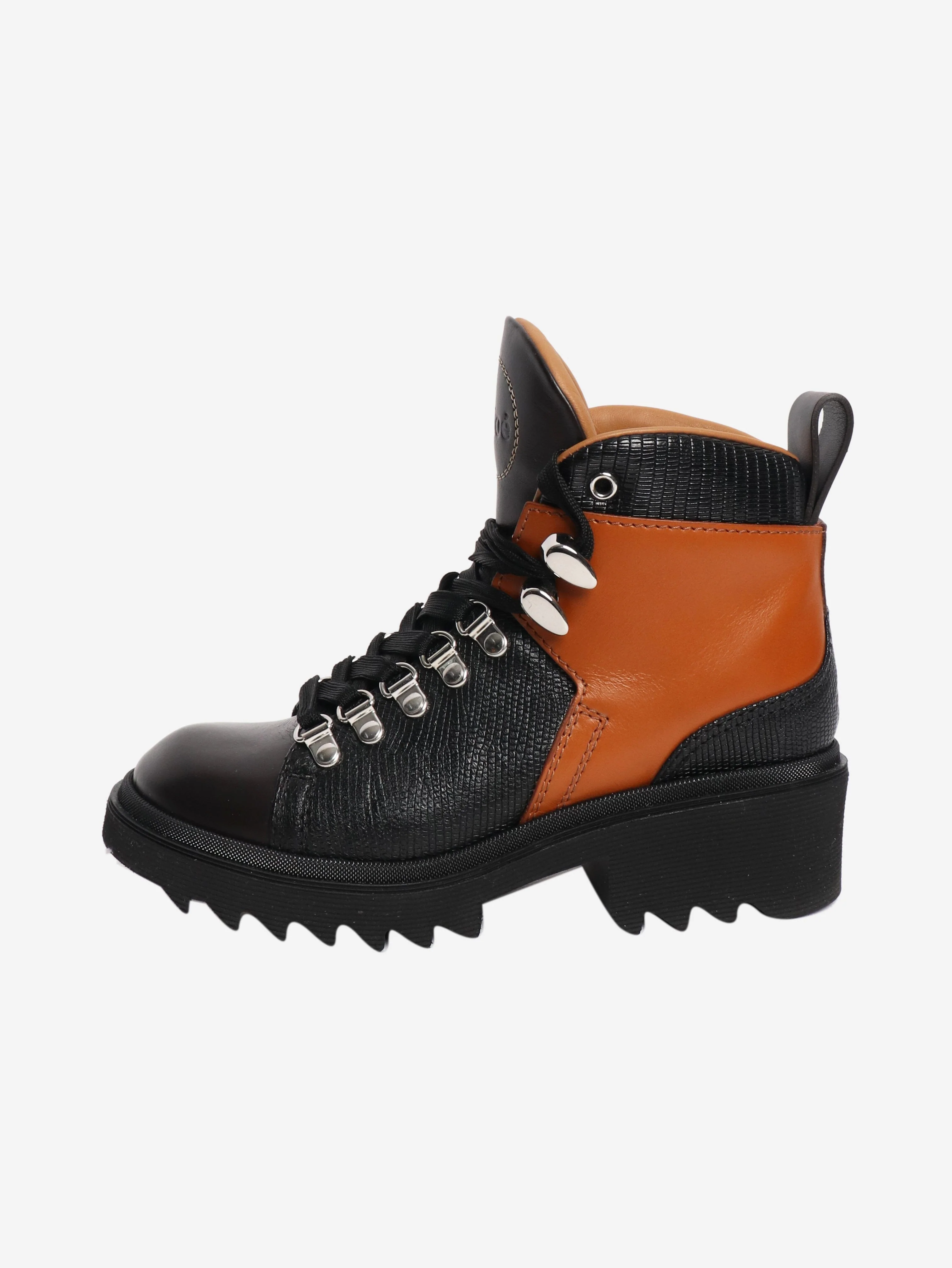 Chloe Black and brown combat boots - size EU 36 (UK 3)