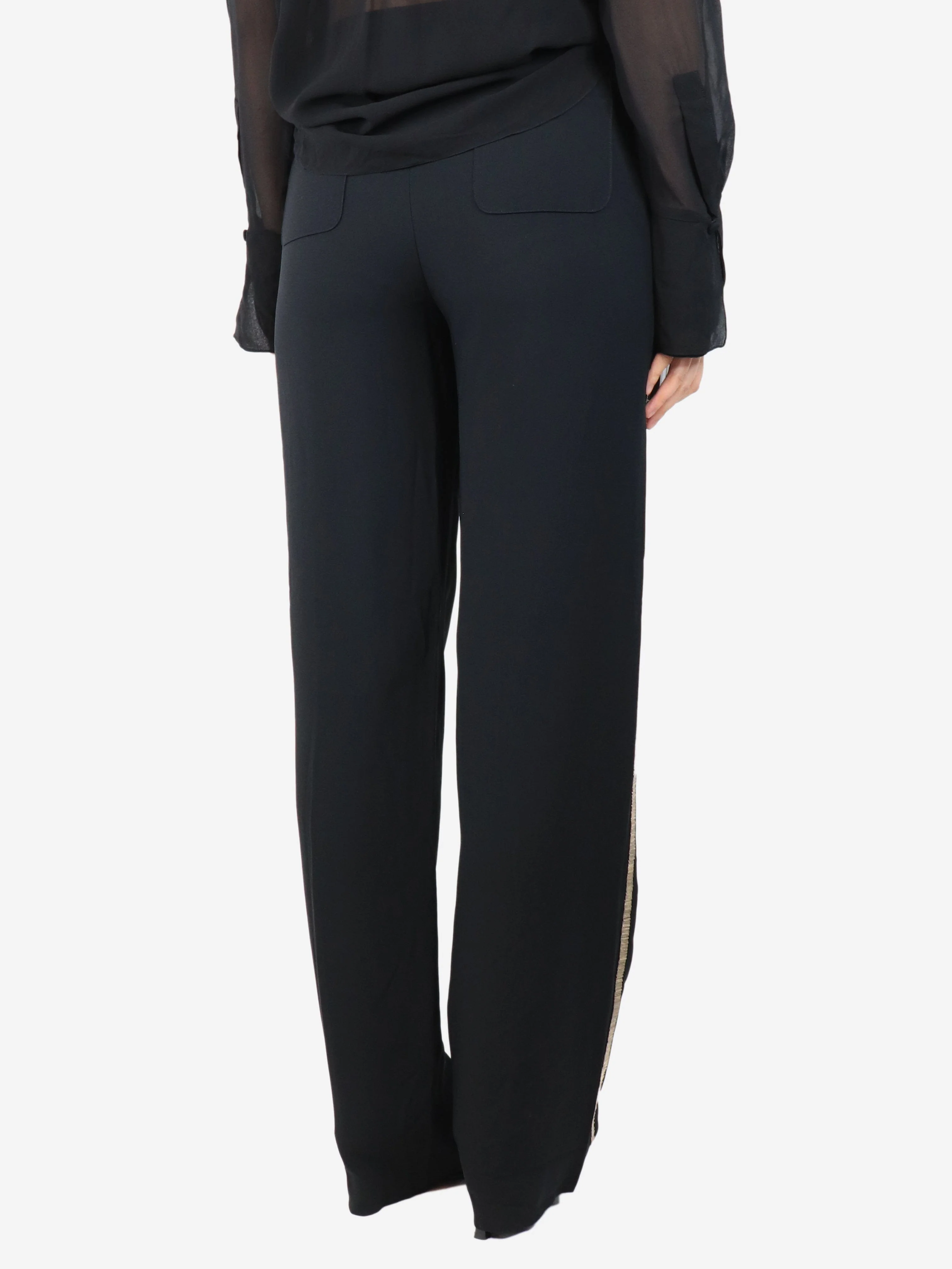 Black embellished trousers - size UK 8 - Image 3