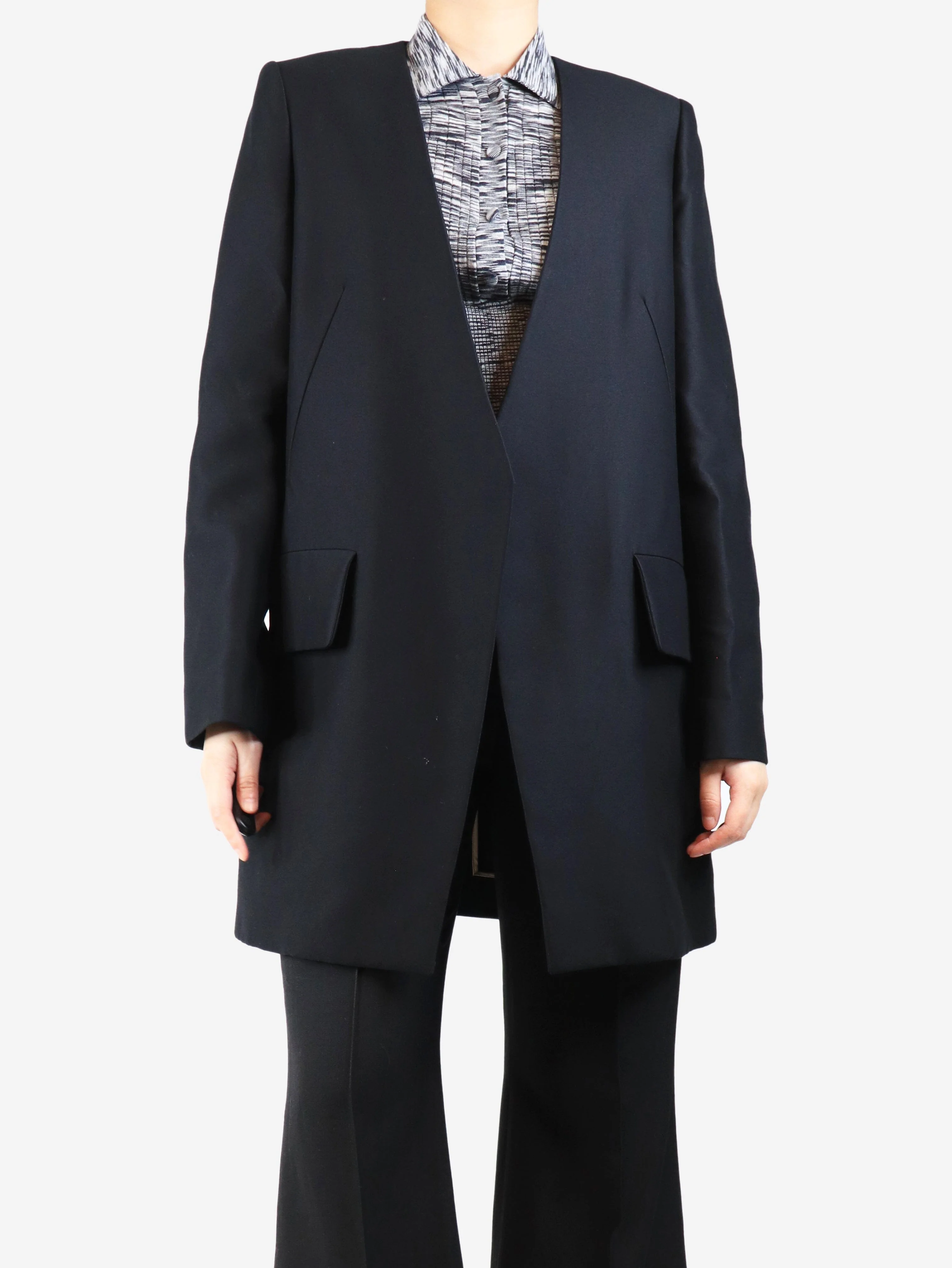 Black longline blazer - size UK 12 - Image 3
