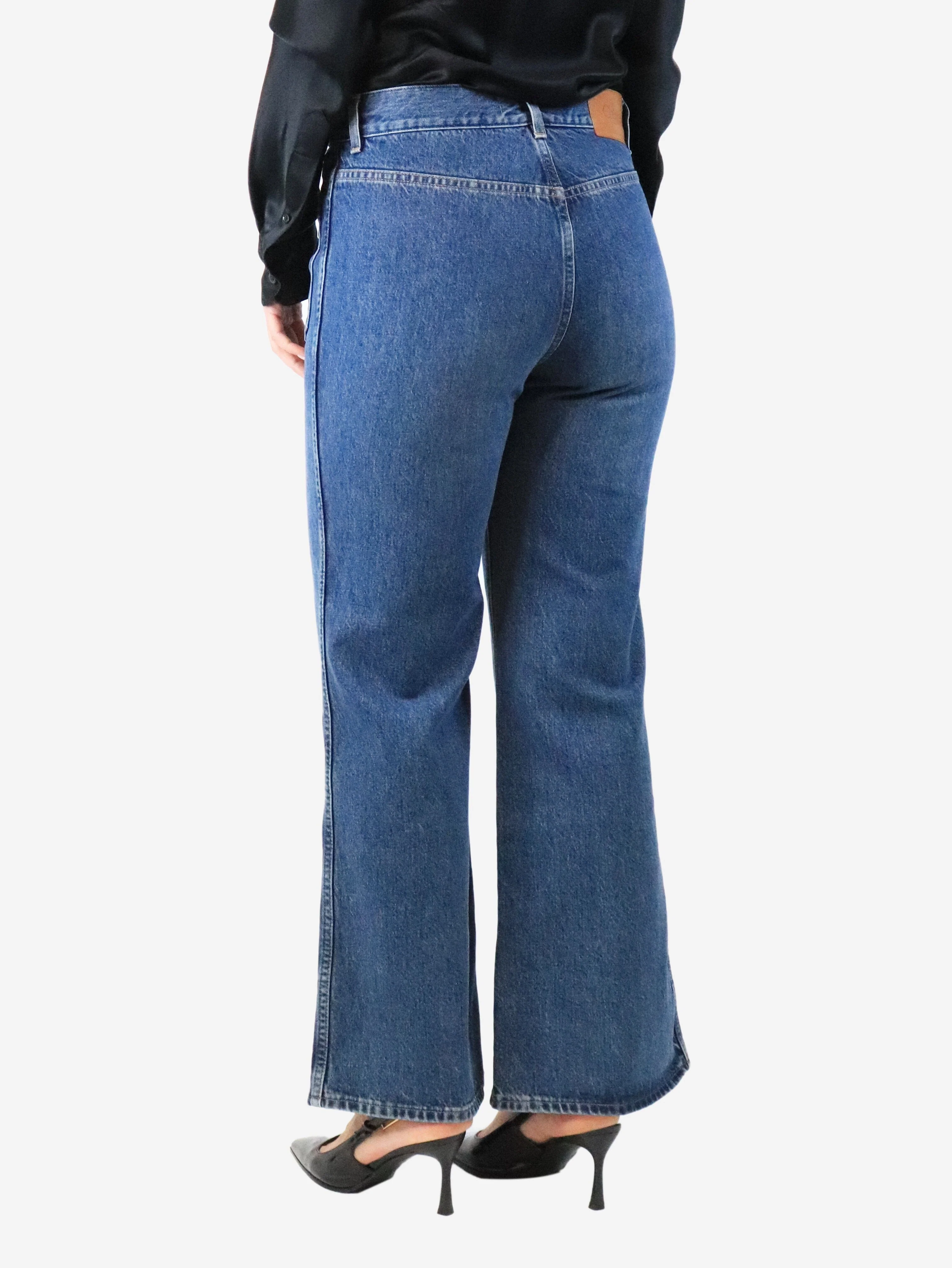 Blue wide-leg pocket jeans - size UK 12 - Image 3