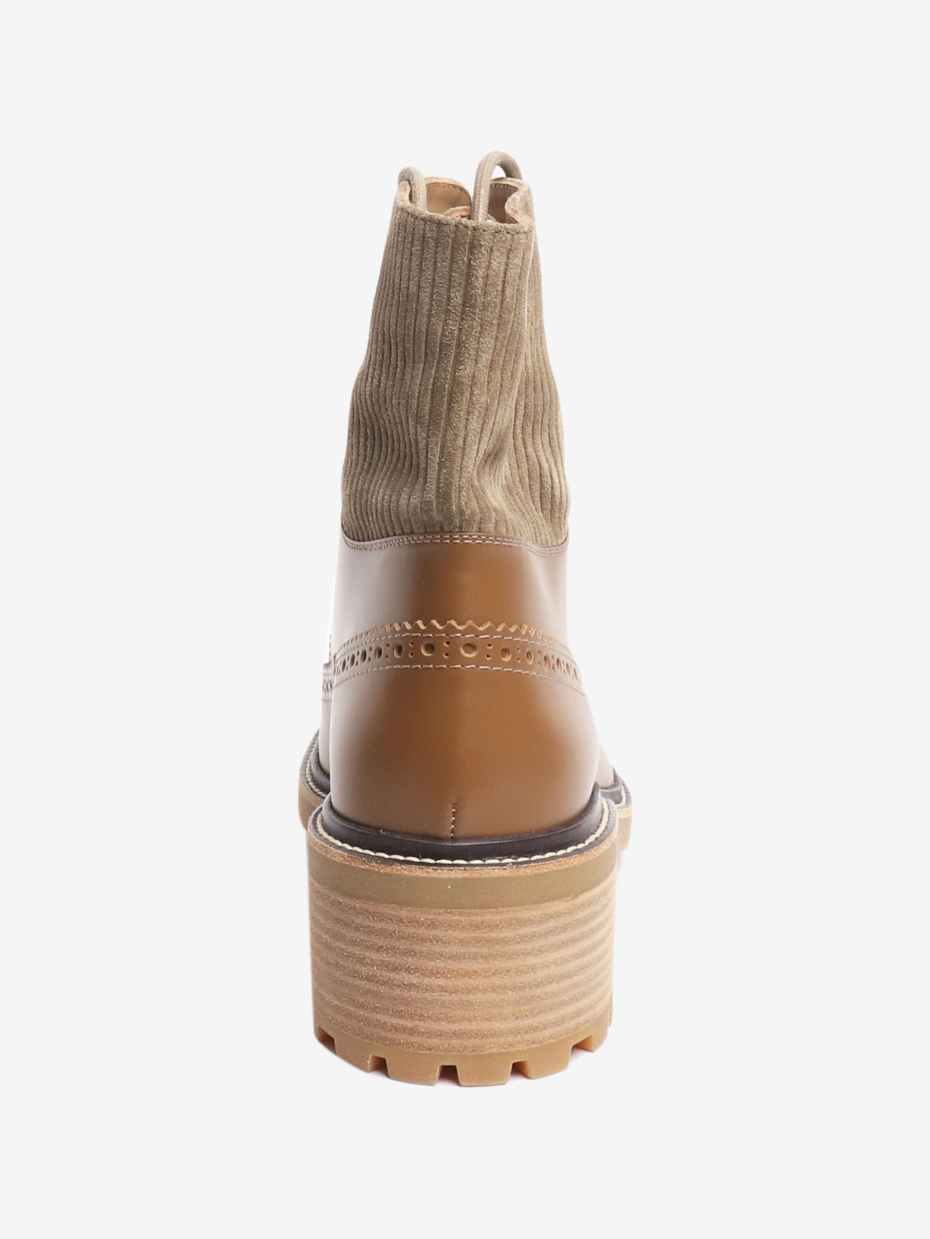 Brown brogued detail ankle boots - size EU 37 (UK 4) - Image 3