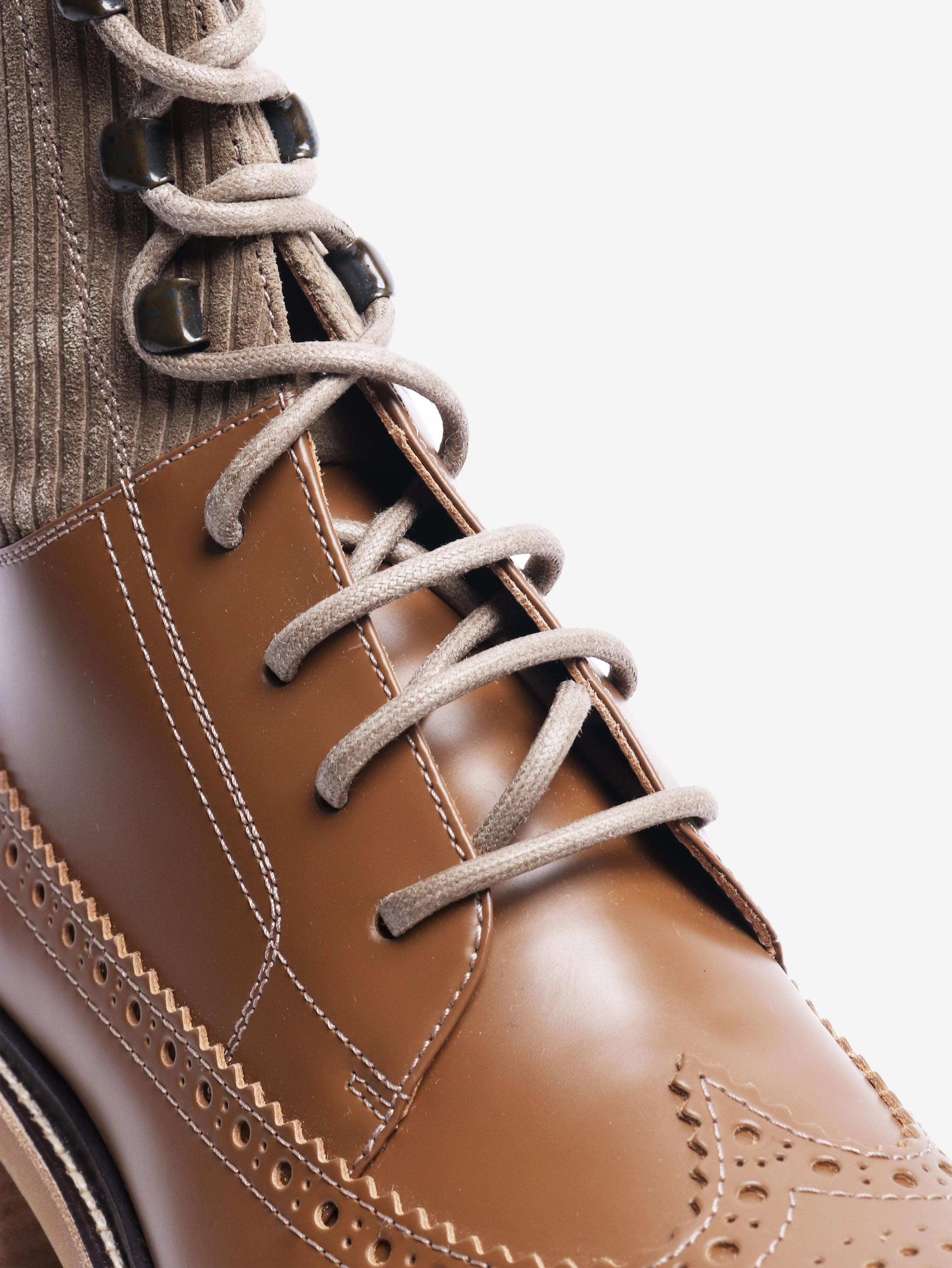 Brown brogued detail ankle boots - size EU 37 (UK 4) - Image 4