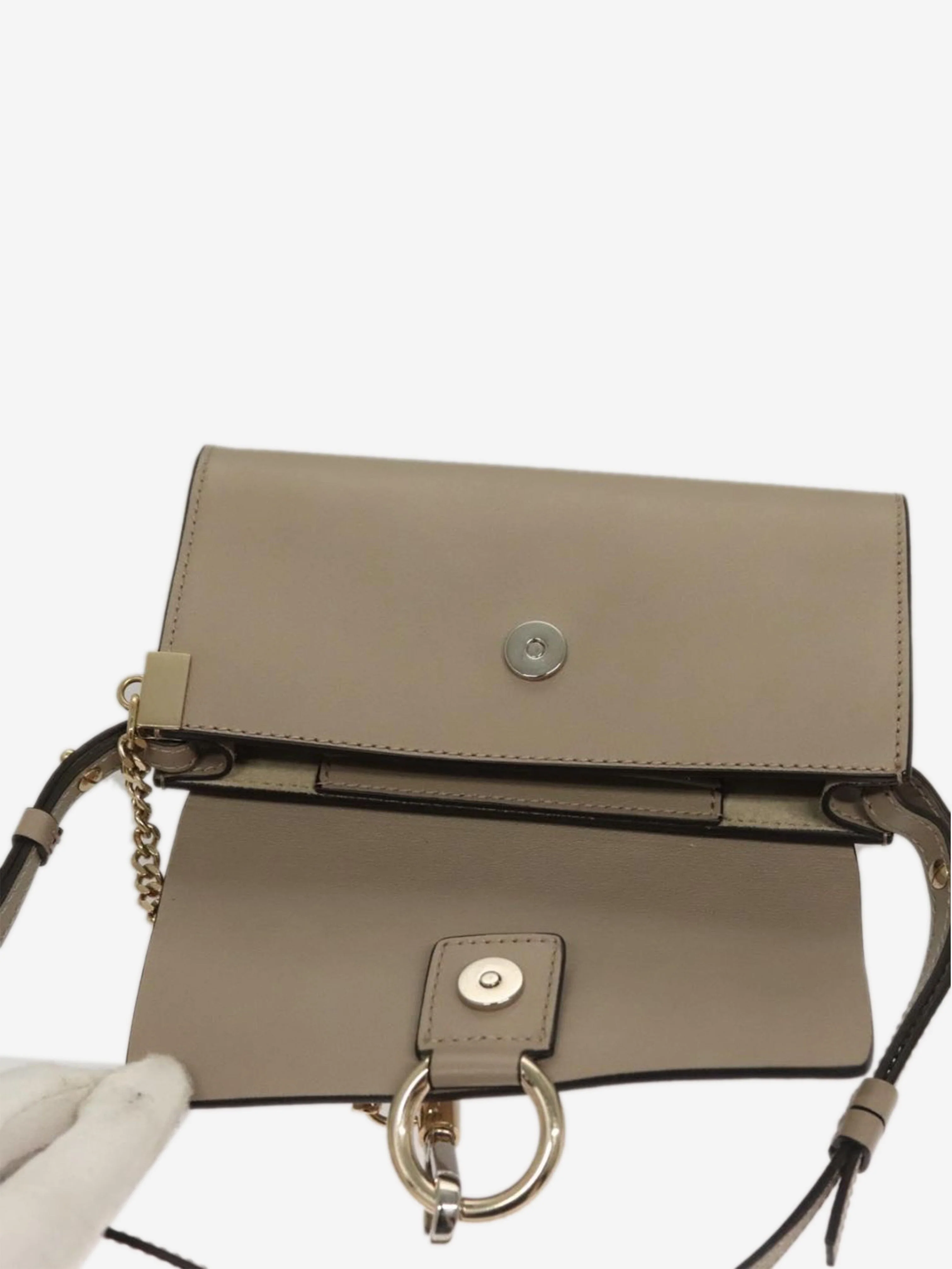Neutral Fay suede and leather crossbody bag - Image 16