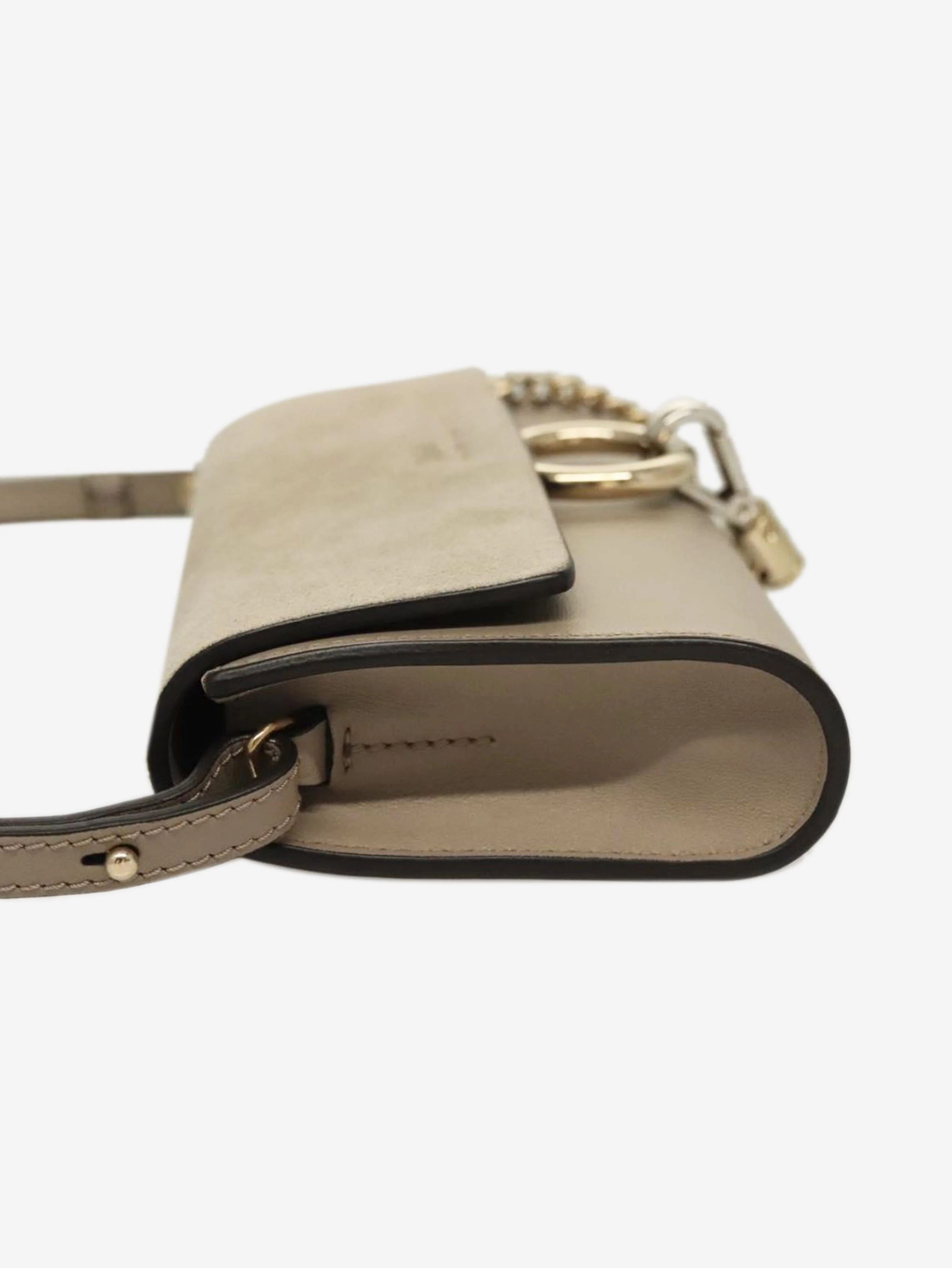 Neutral Fay suede and leather crossbody bag - Image 5
