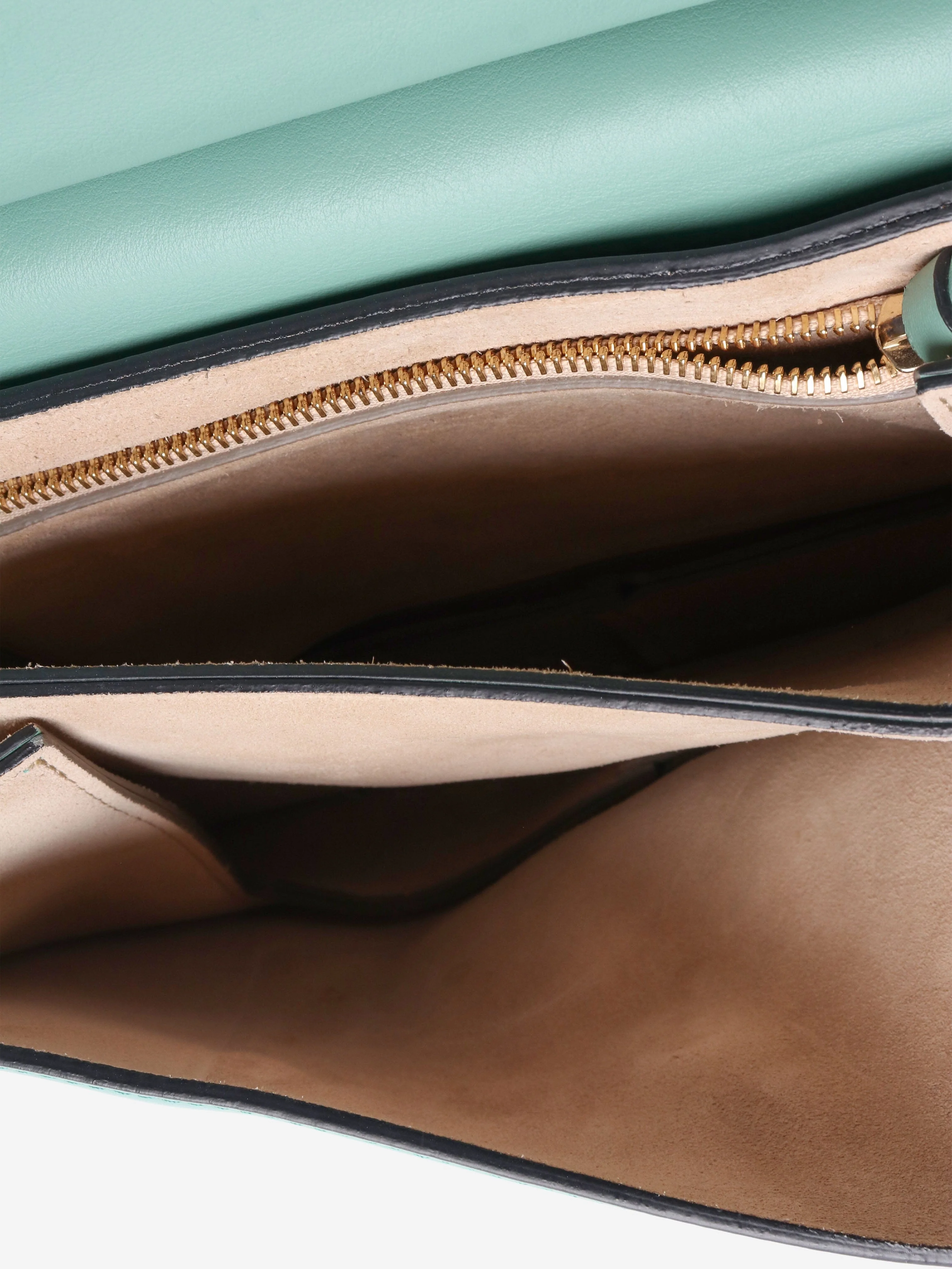 Turquoise Faye suede and leather bag - Image 5