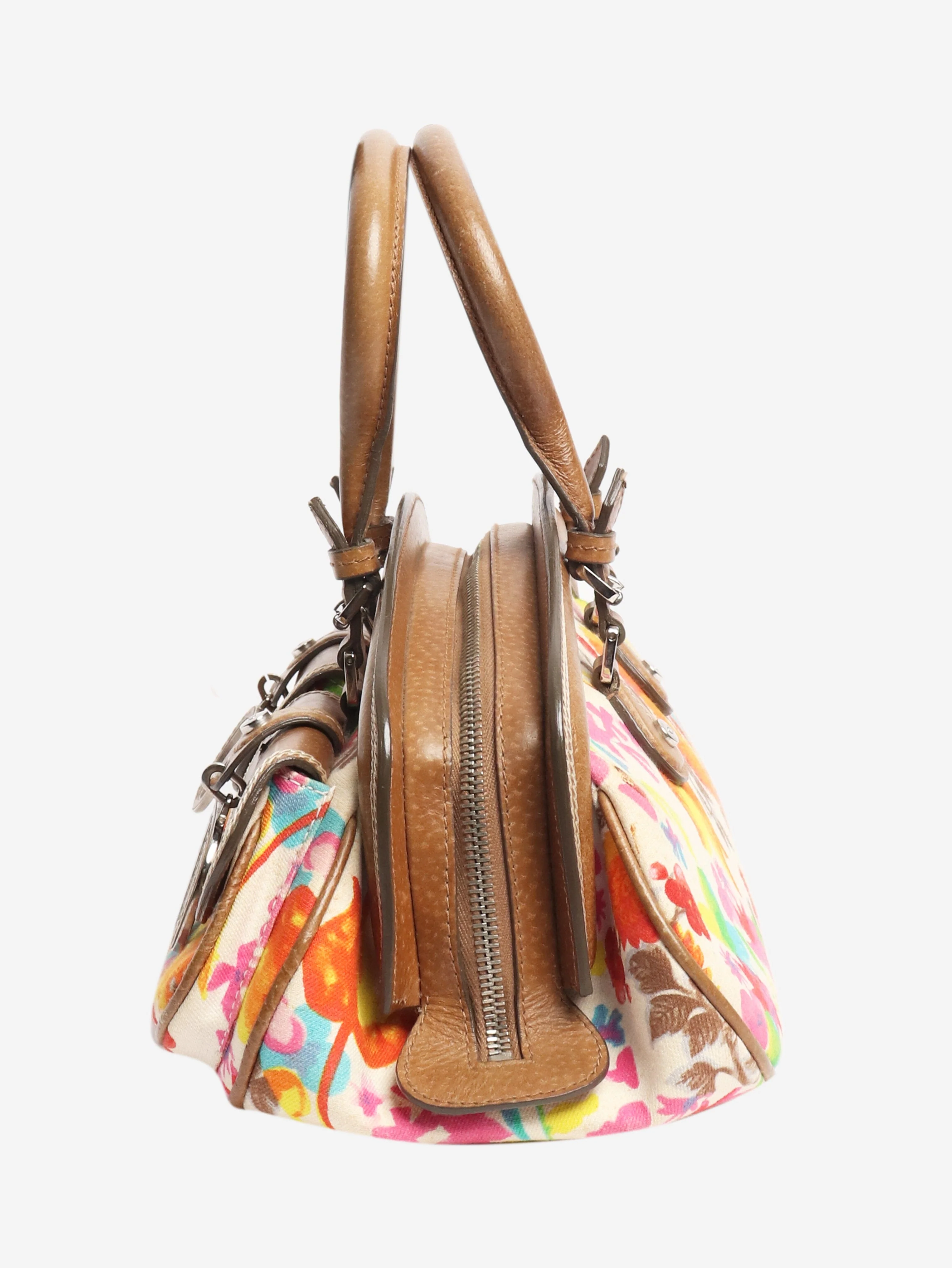 Multi 2005 Galliano floral bag satchel - Image 2