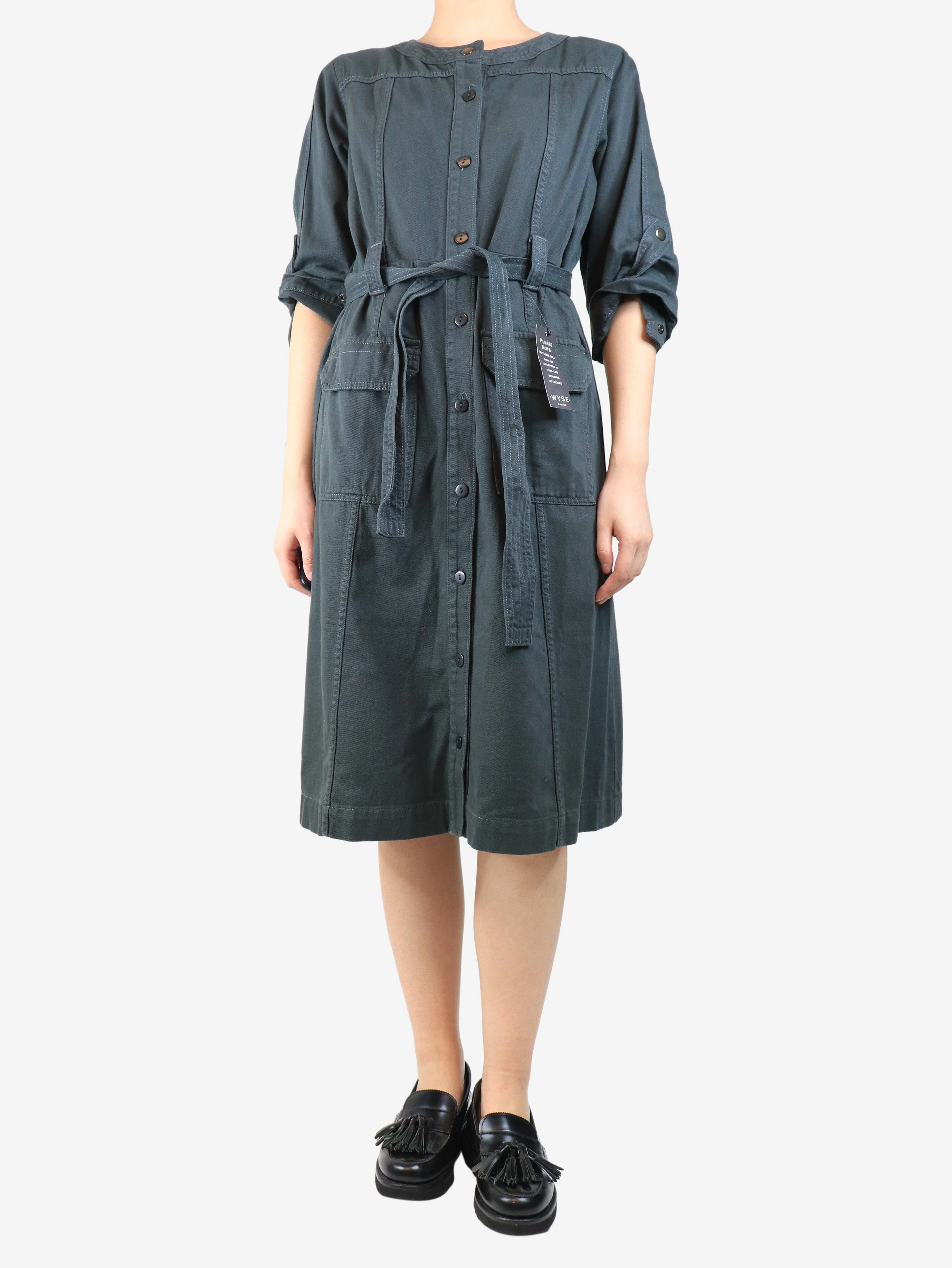 Clay Matilda multi stitch midi dress - size UK 14 - Image 3
