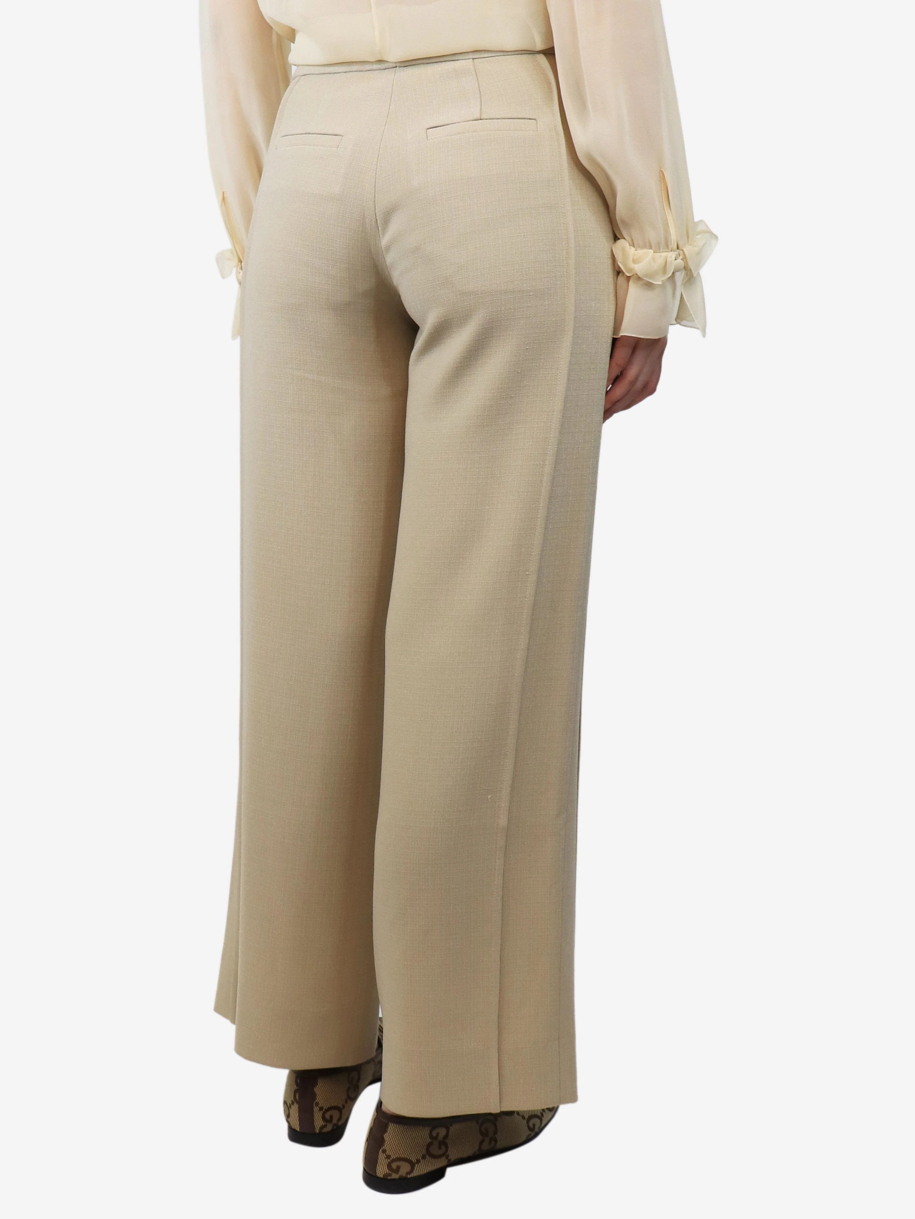 Neutral wide-leg trousers - size S - Image 3