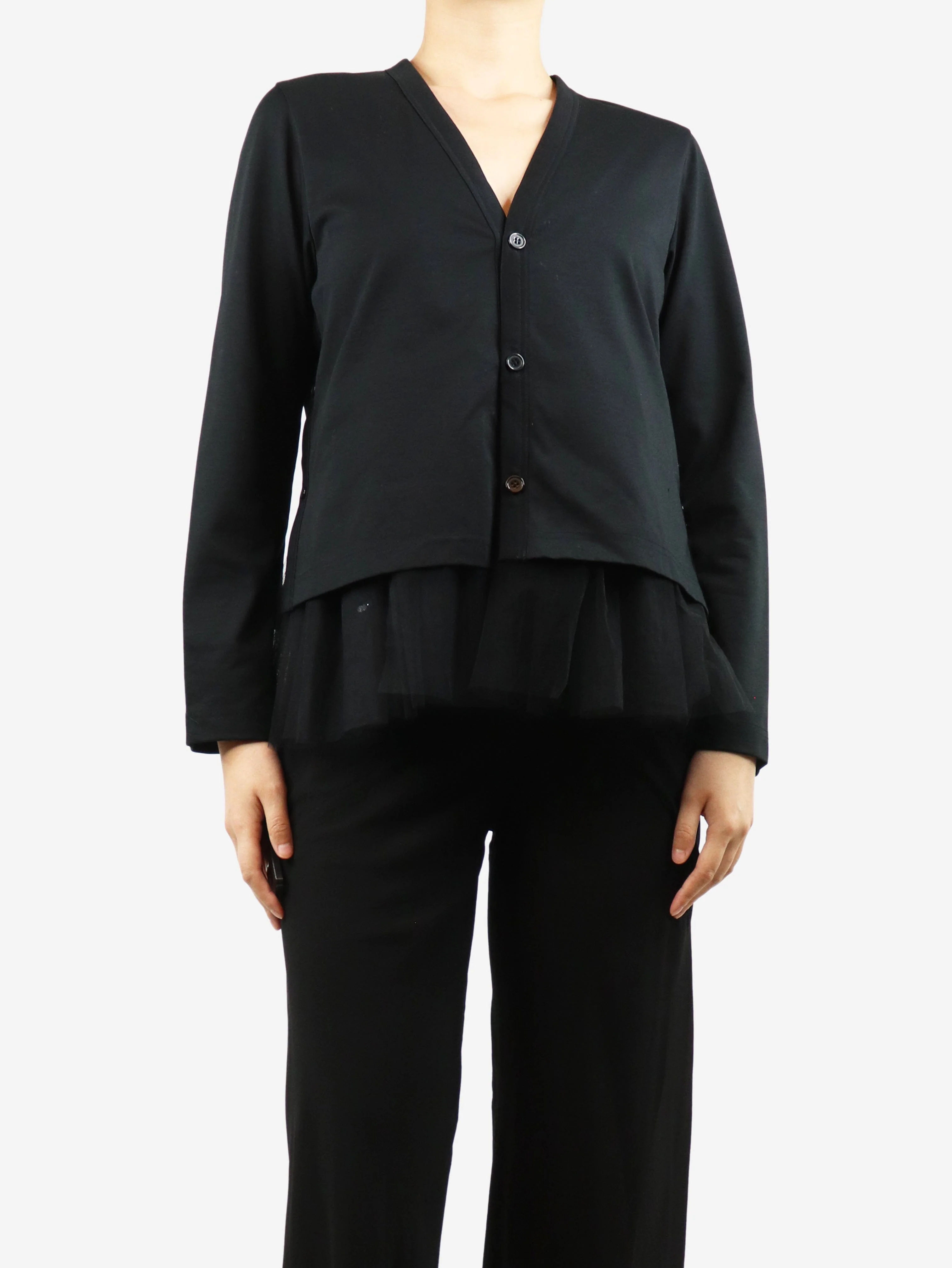 Black tulle-peplum top - size S - Image 2