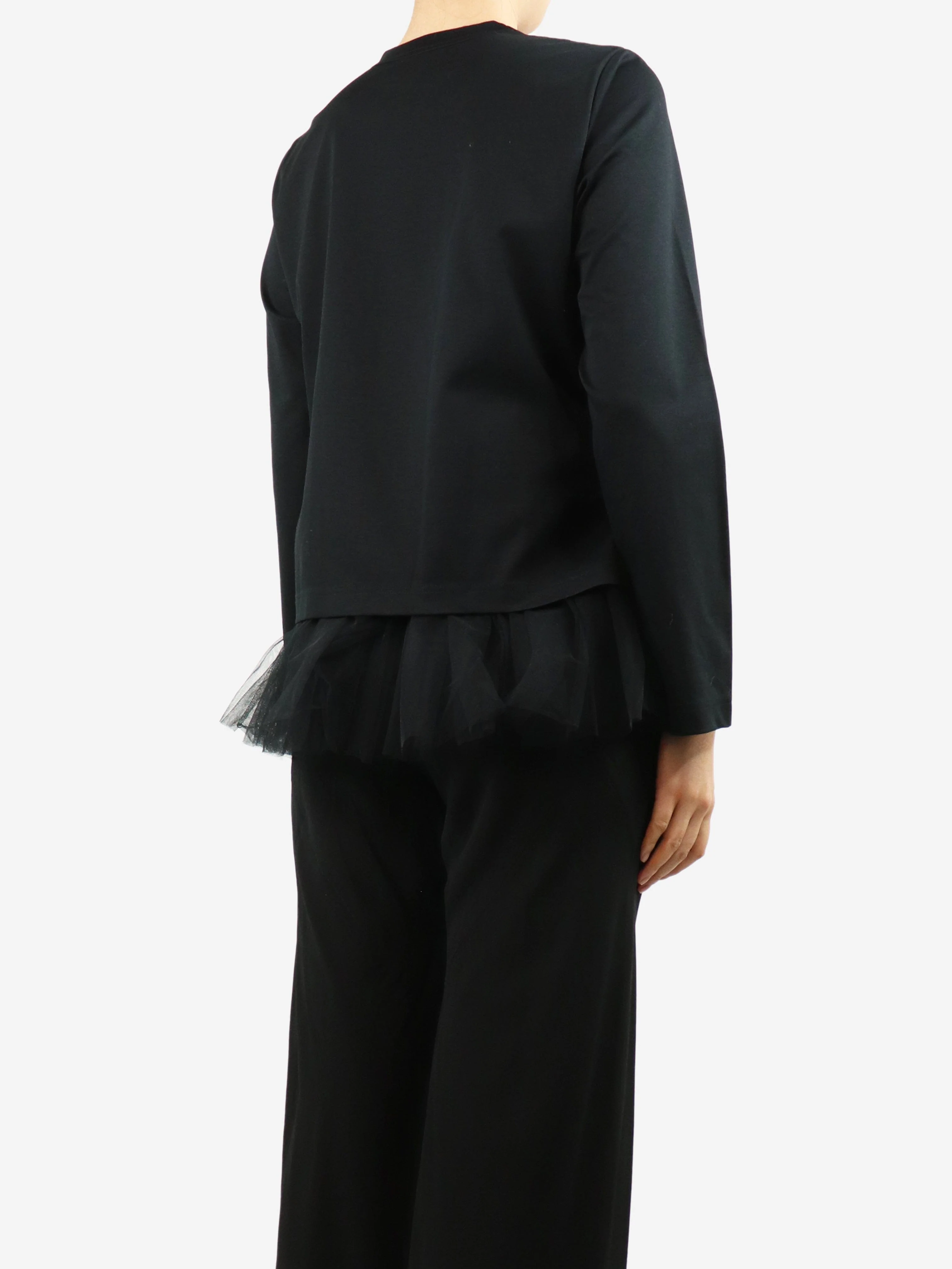 Black tulle-peplum top - size S - Image 3