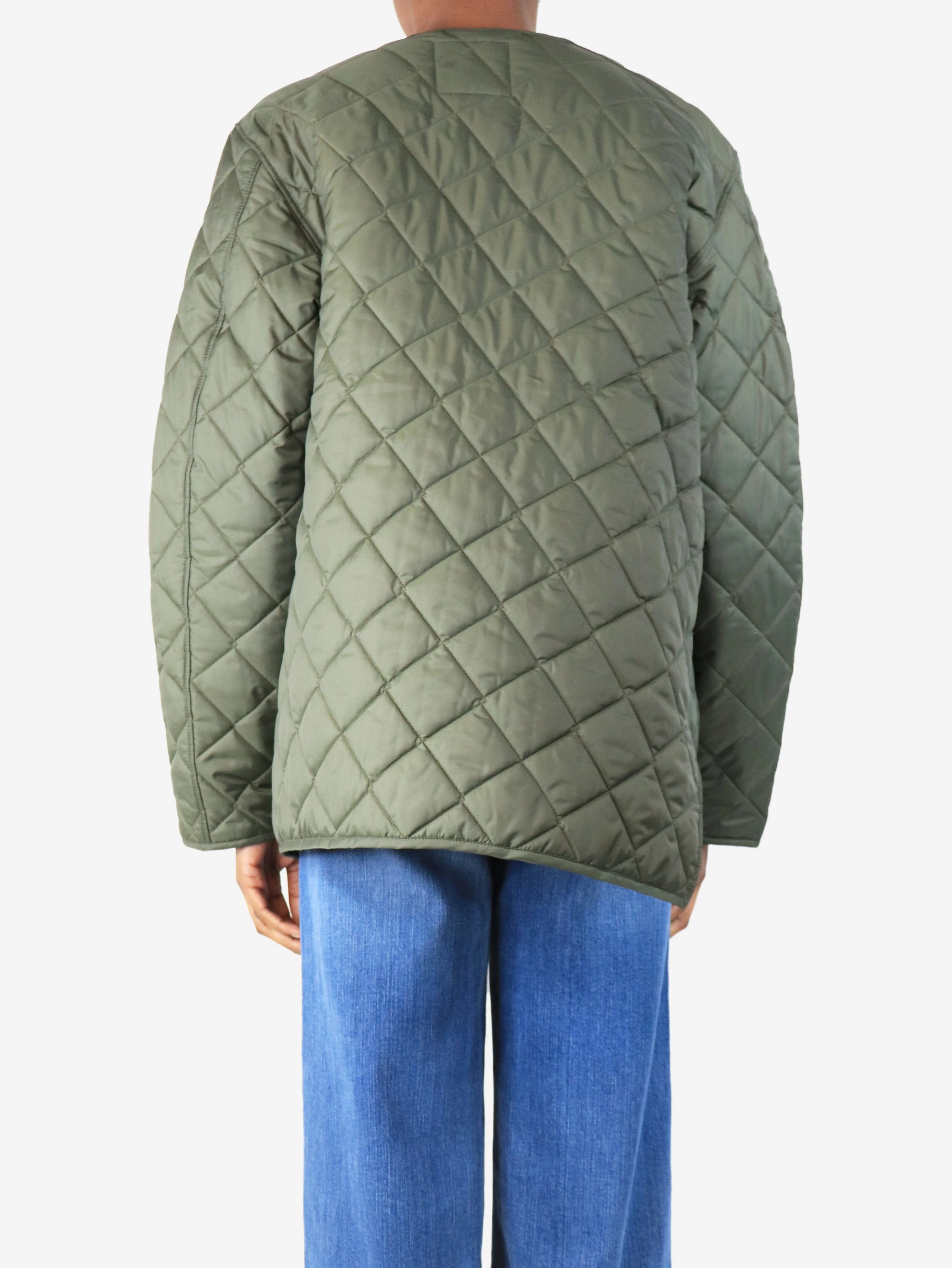 Green Lavenham bias quilted jacket - size XS - Image 2