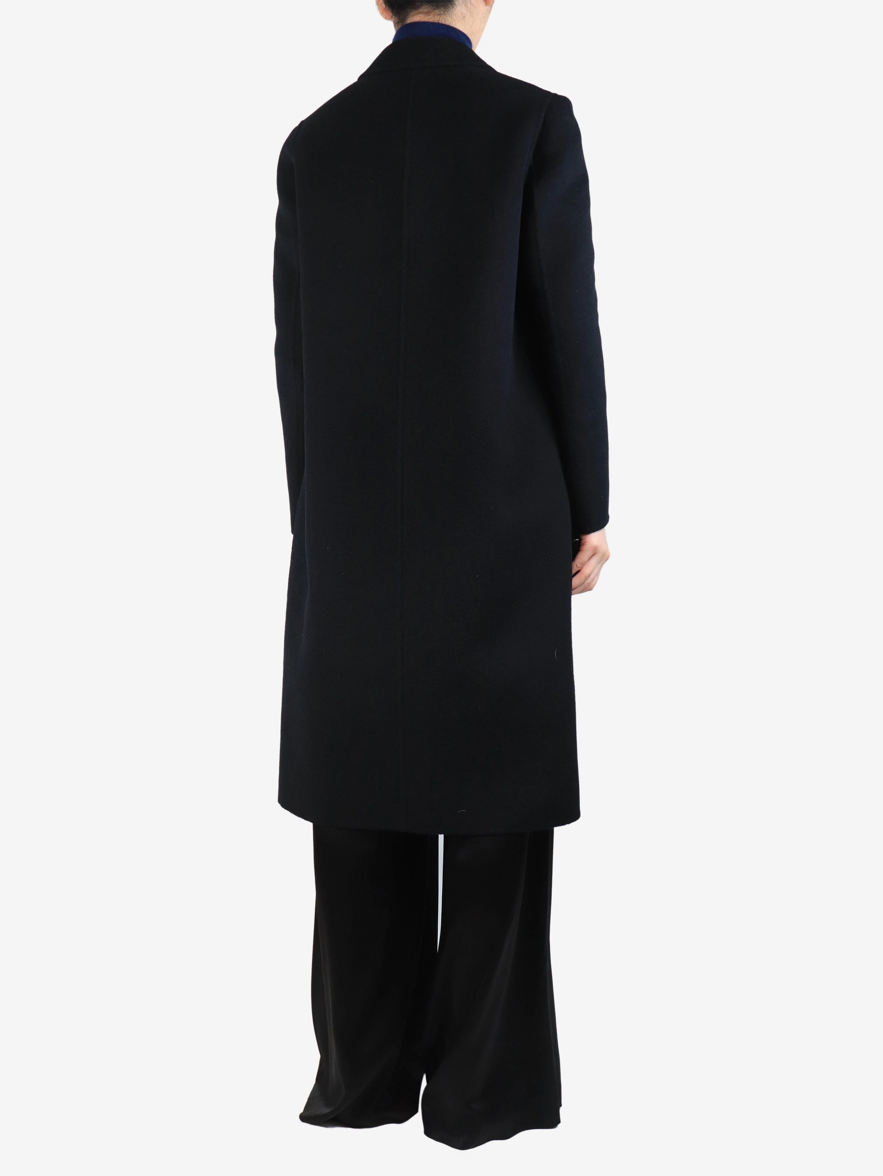 Black wool-blend coat - size UK 8 - Image 2