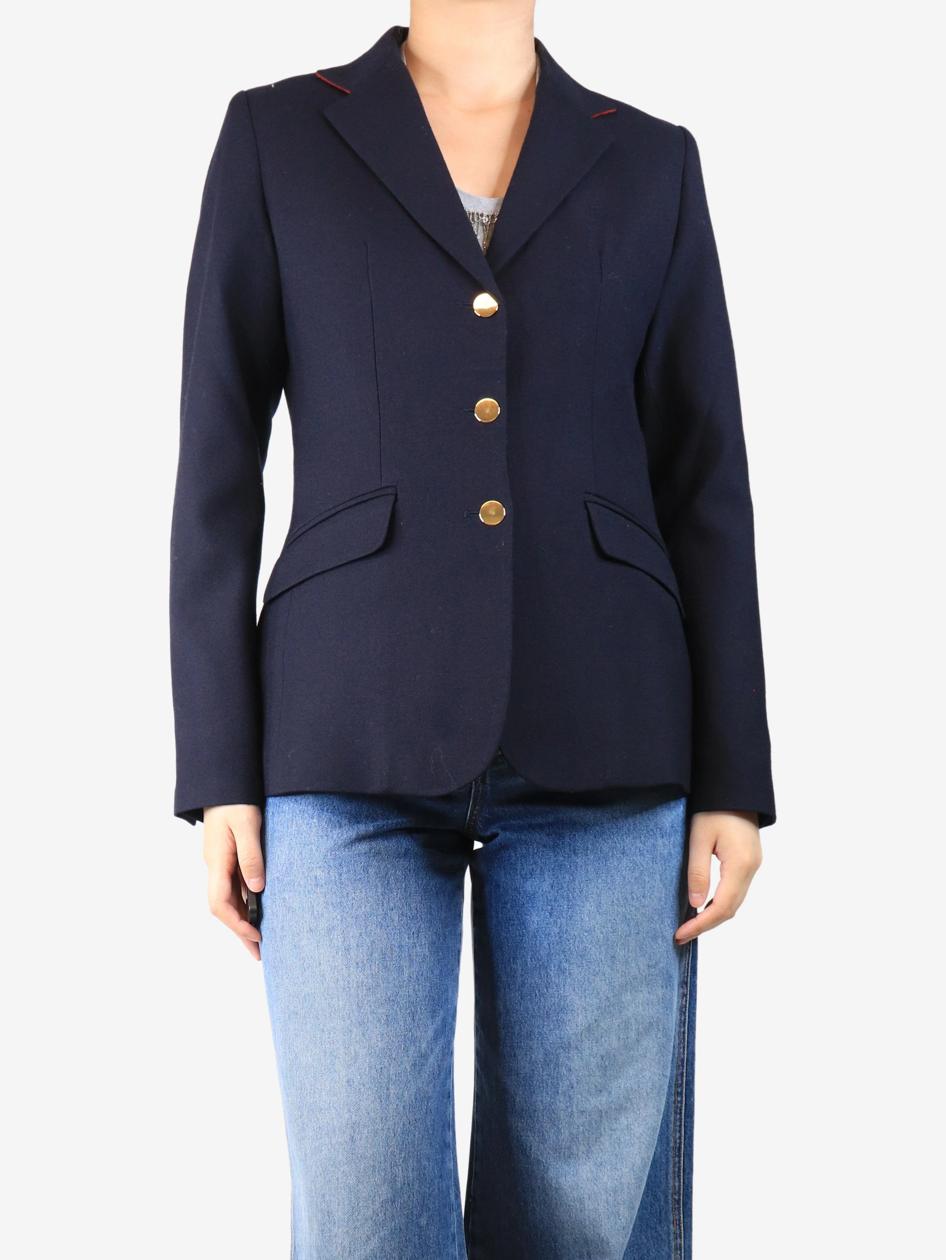 Navy blue wool jacket - size UK 10