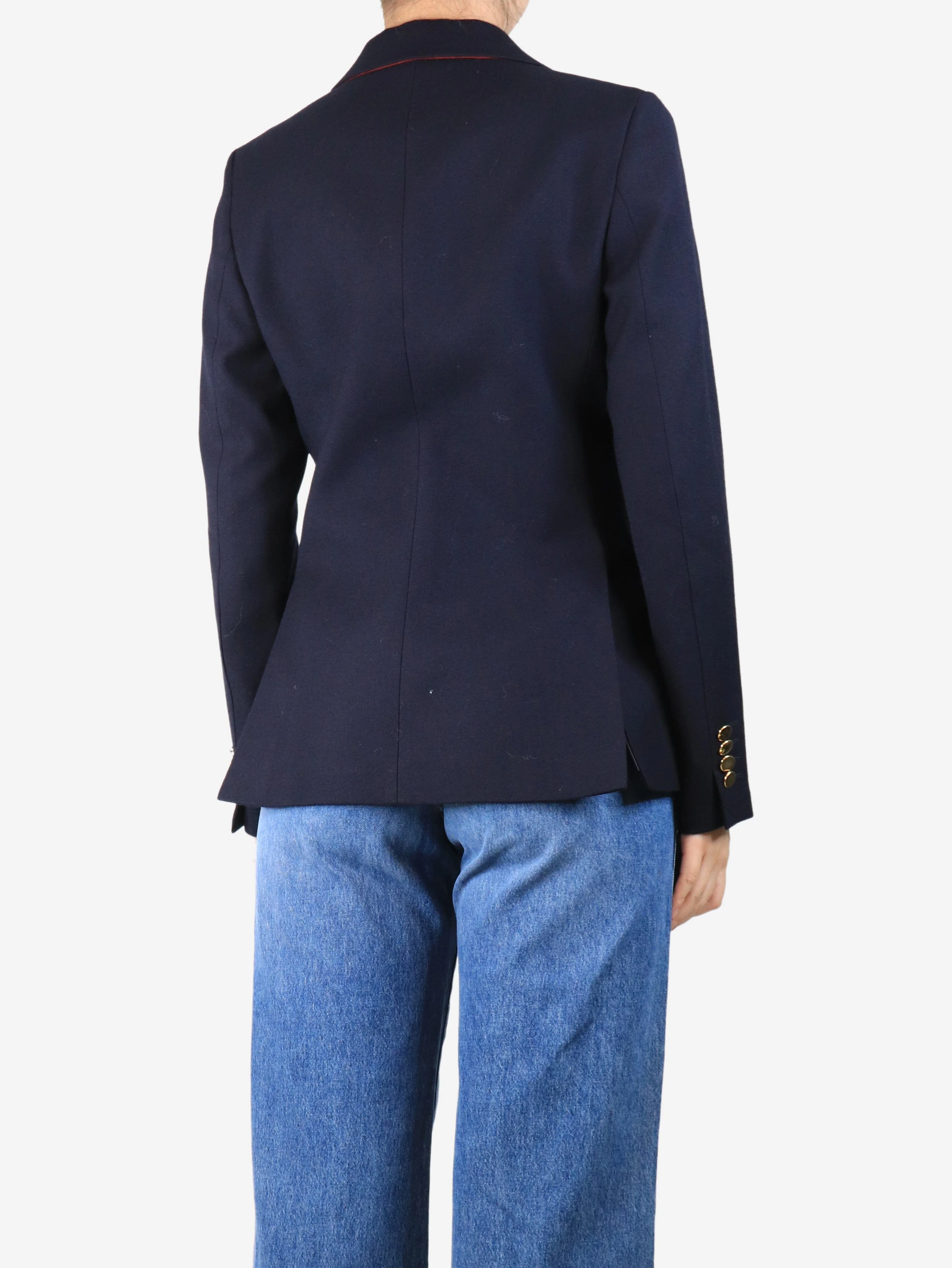 Navy blue wool jacket - size UK 10 - Image 2