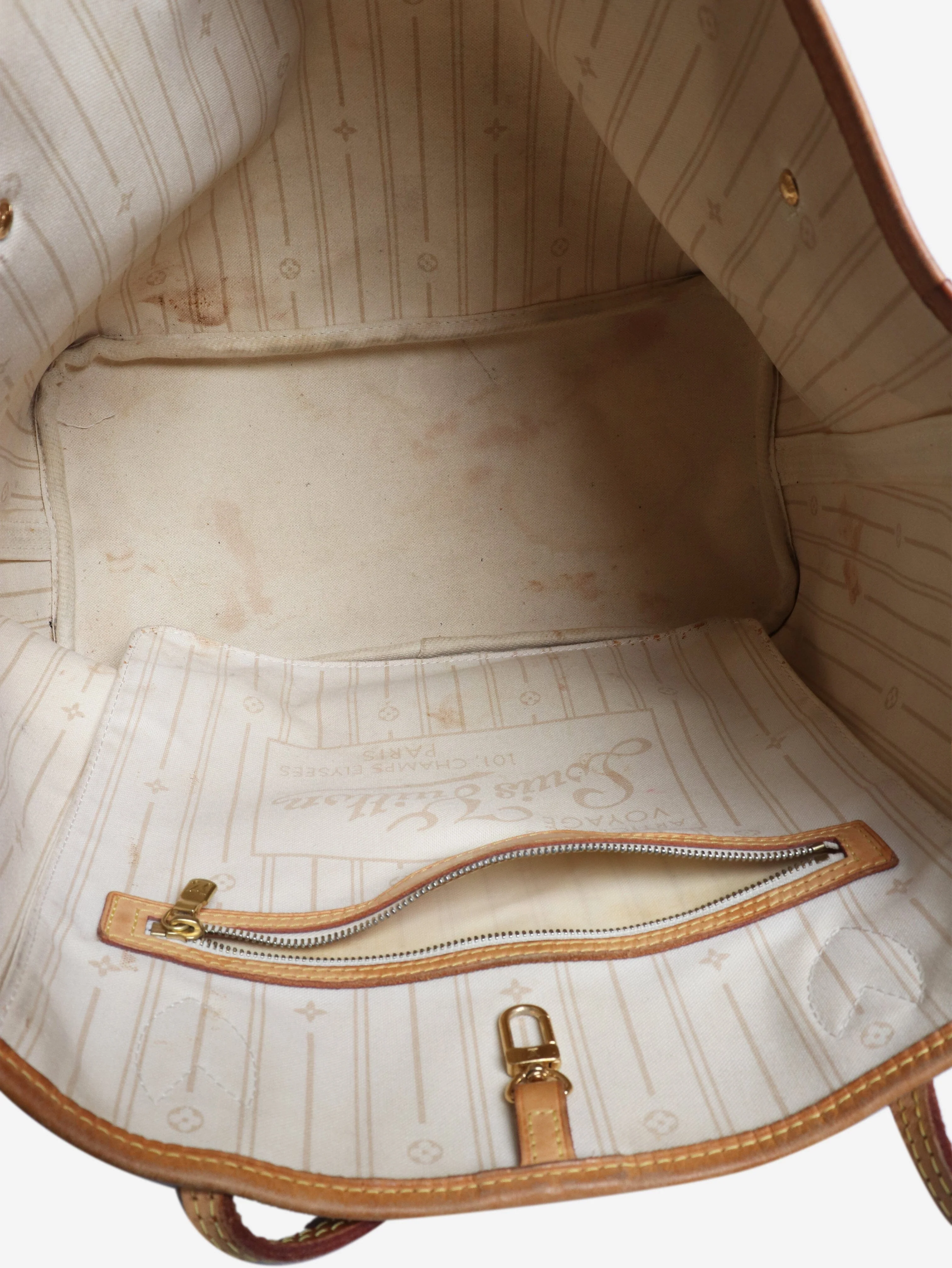 Cream 2012 Damier Azur Neverfull MM tote - Image 6
