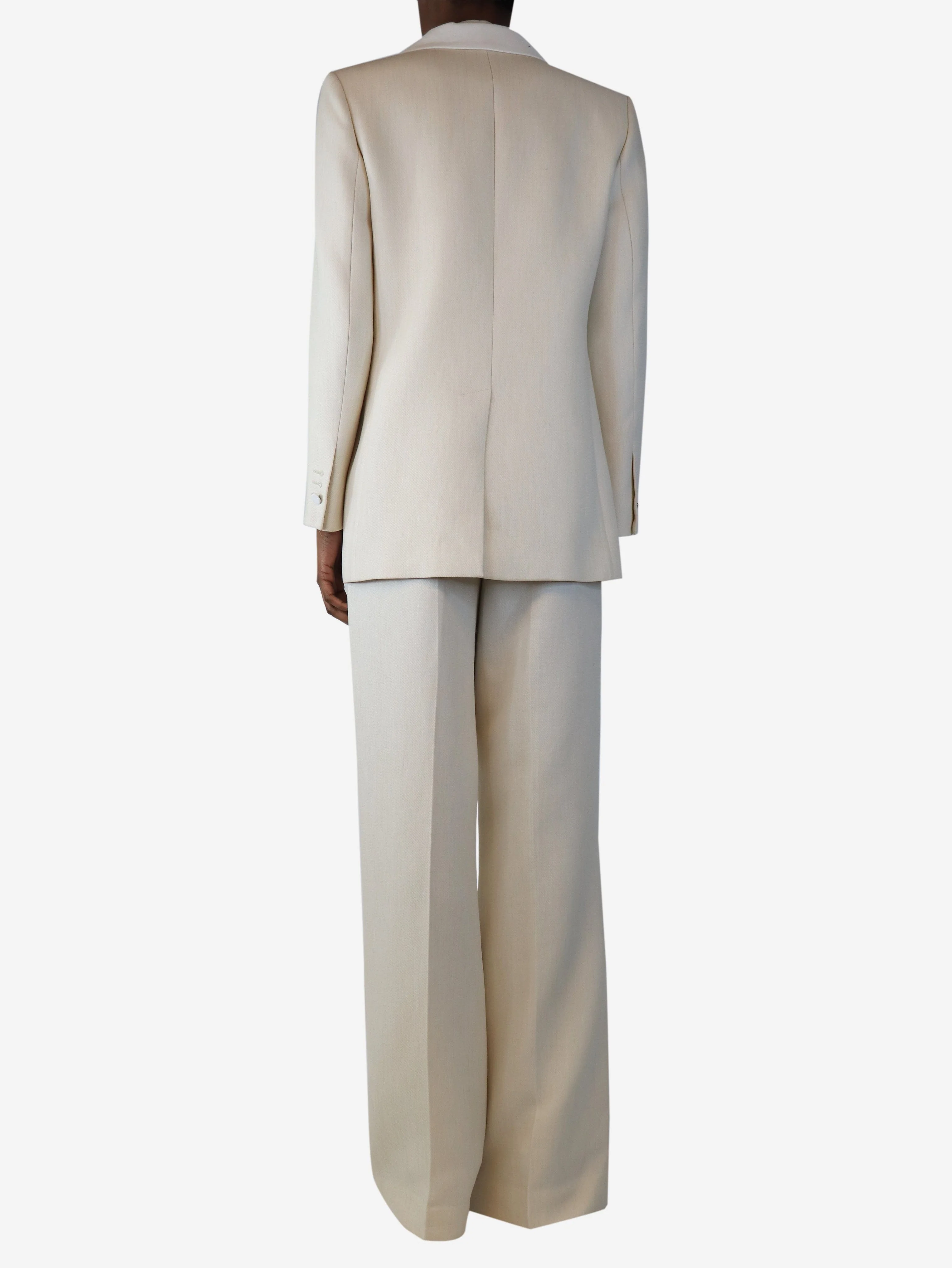Cream blazer and trousers set - size UK 8 - Image 2