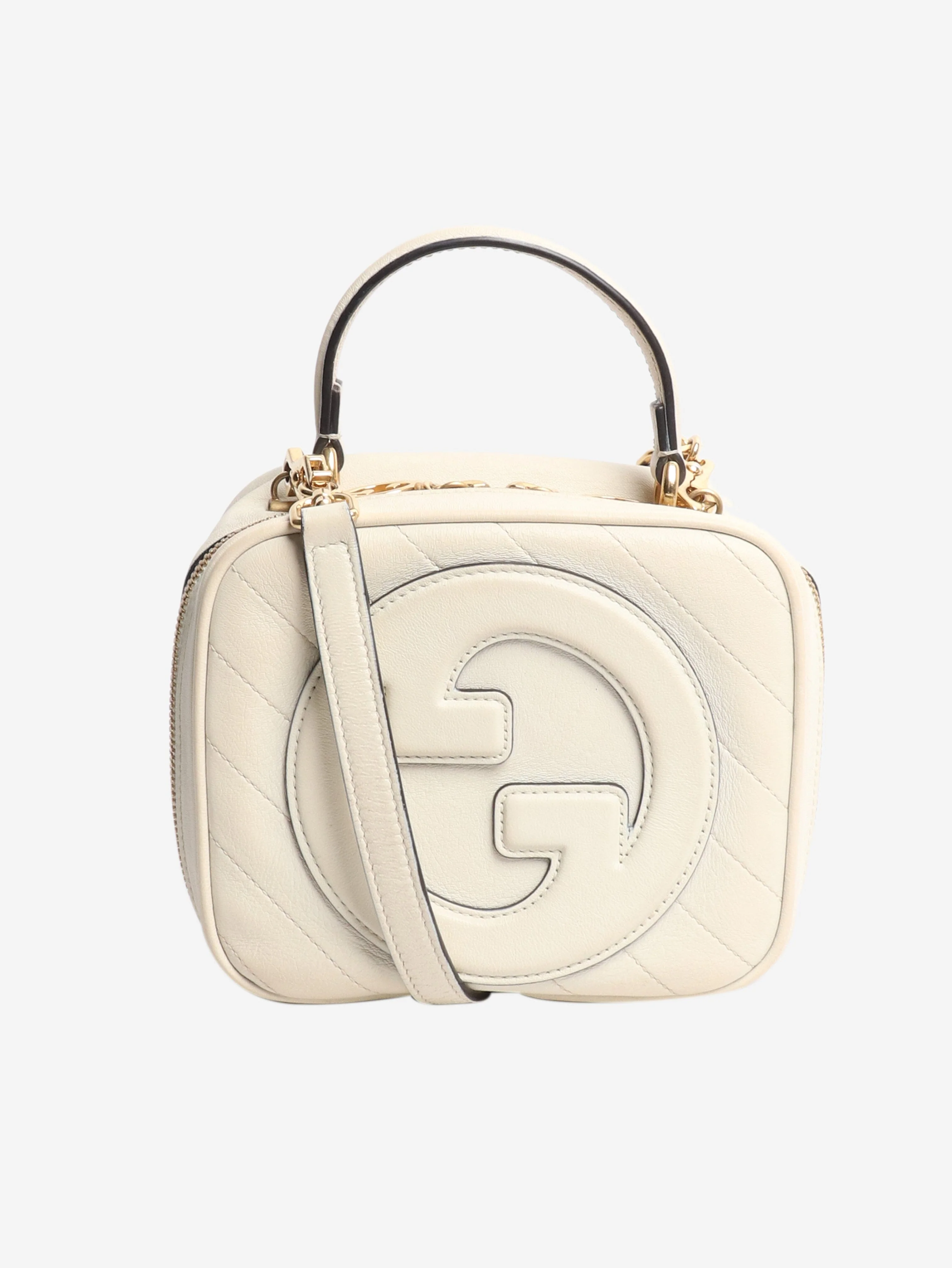 Cream Blondie leather top handle bag