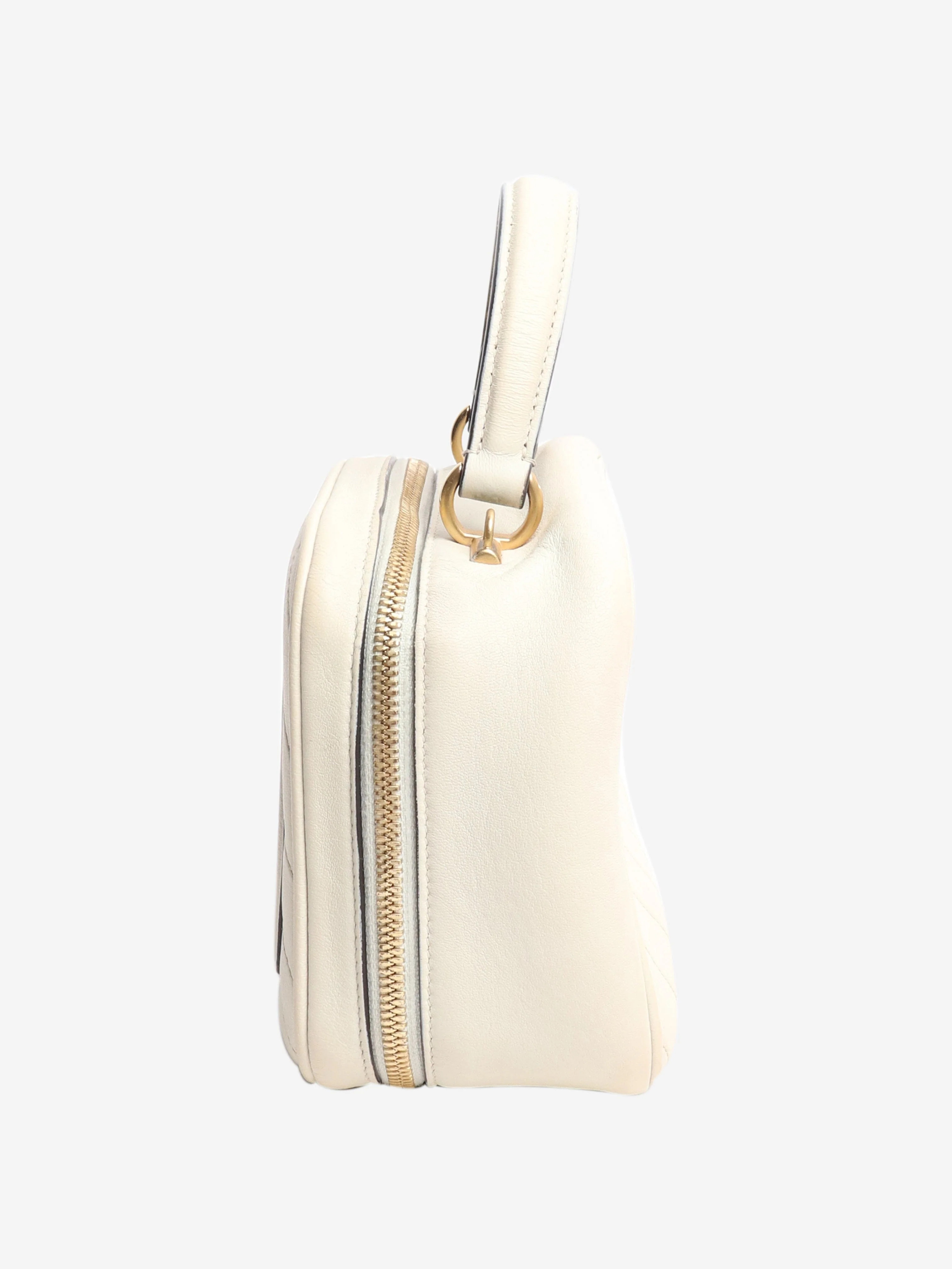 Cream Blondie leather top handle bag - Image 4