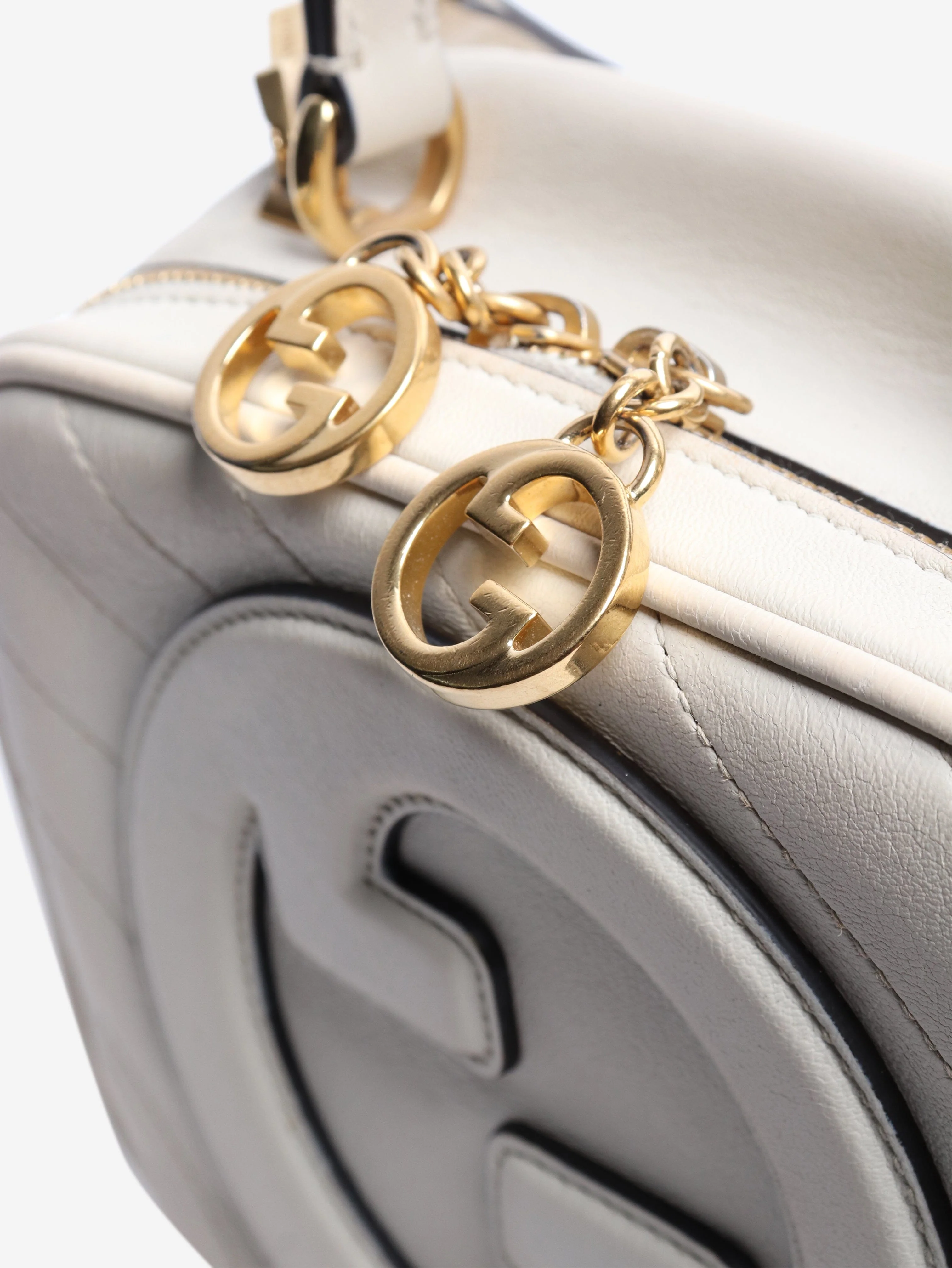 Cream Blondie leather top handle bag - Image 6