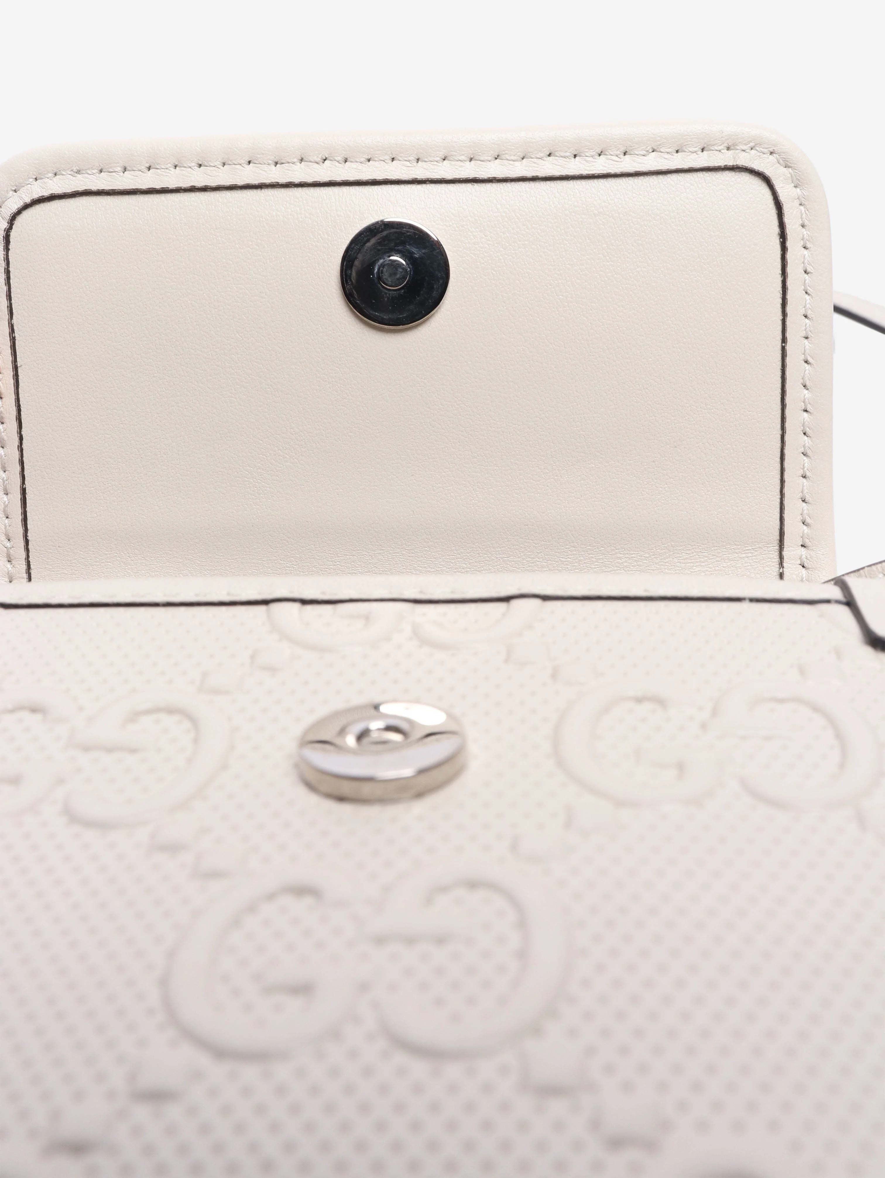 Cream GG embossed leather mini flap crossbody bag - Image 4