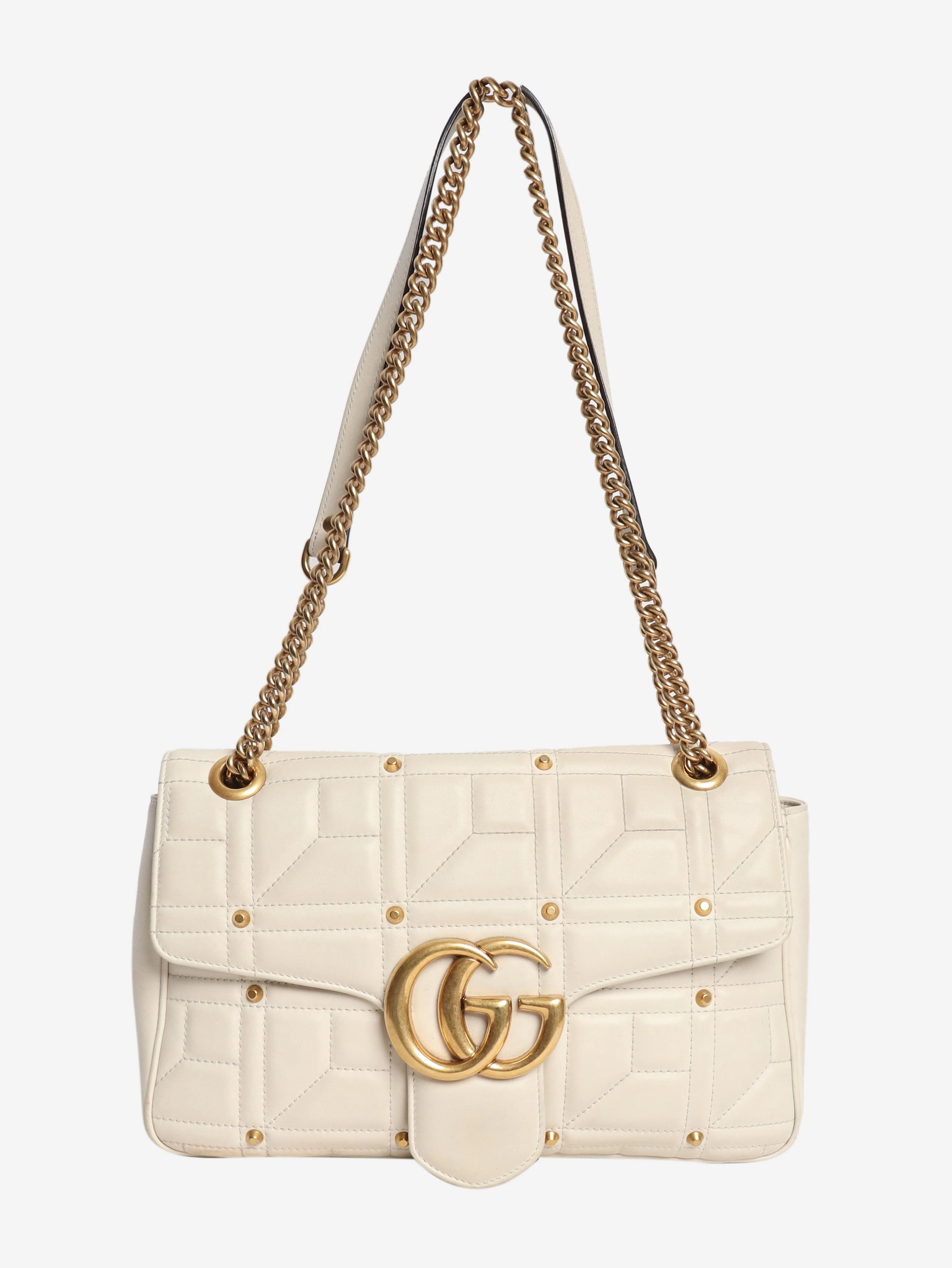 Cream GG Marmont quilted leather shoulder bag - Image 2
