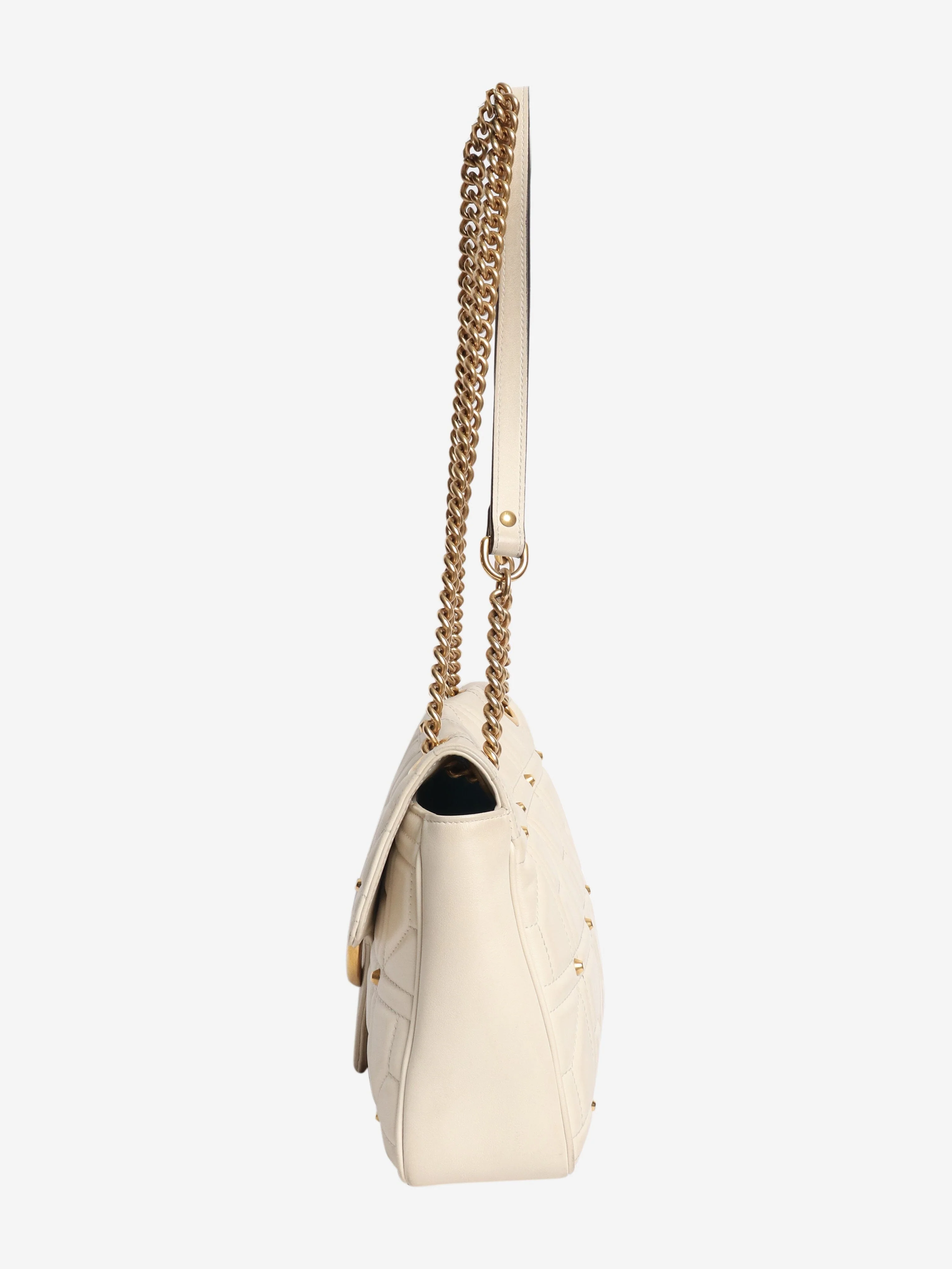 Cream GG Marmont quilted leather shoulder bag - Image 3
