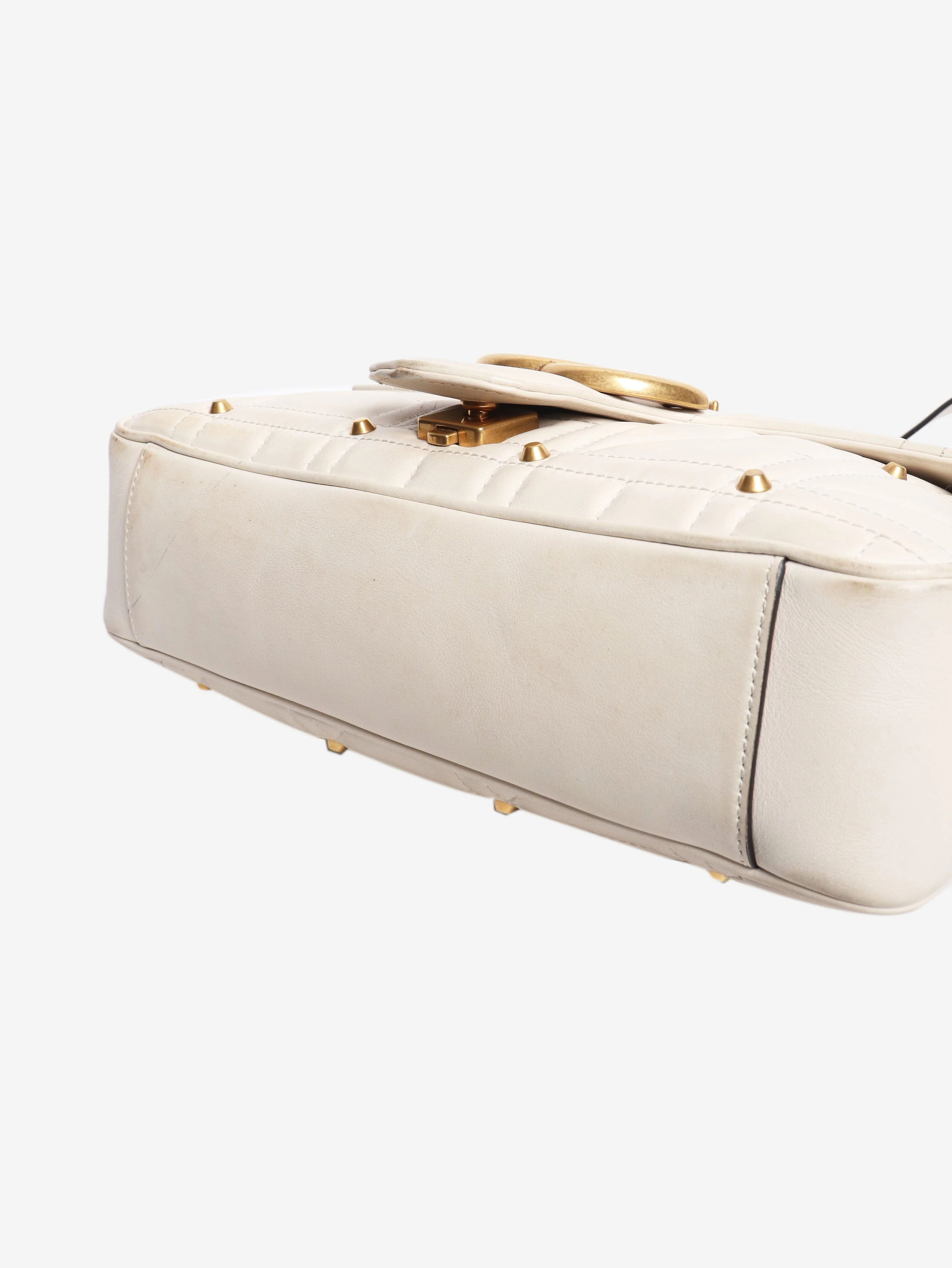 Cream GG Marmont quilted leather shoulder bag - Image 5
