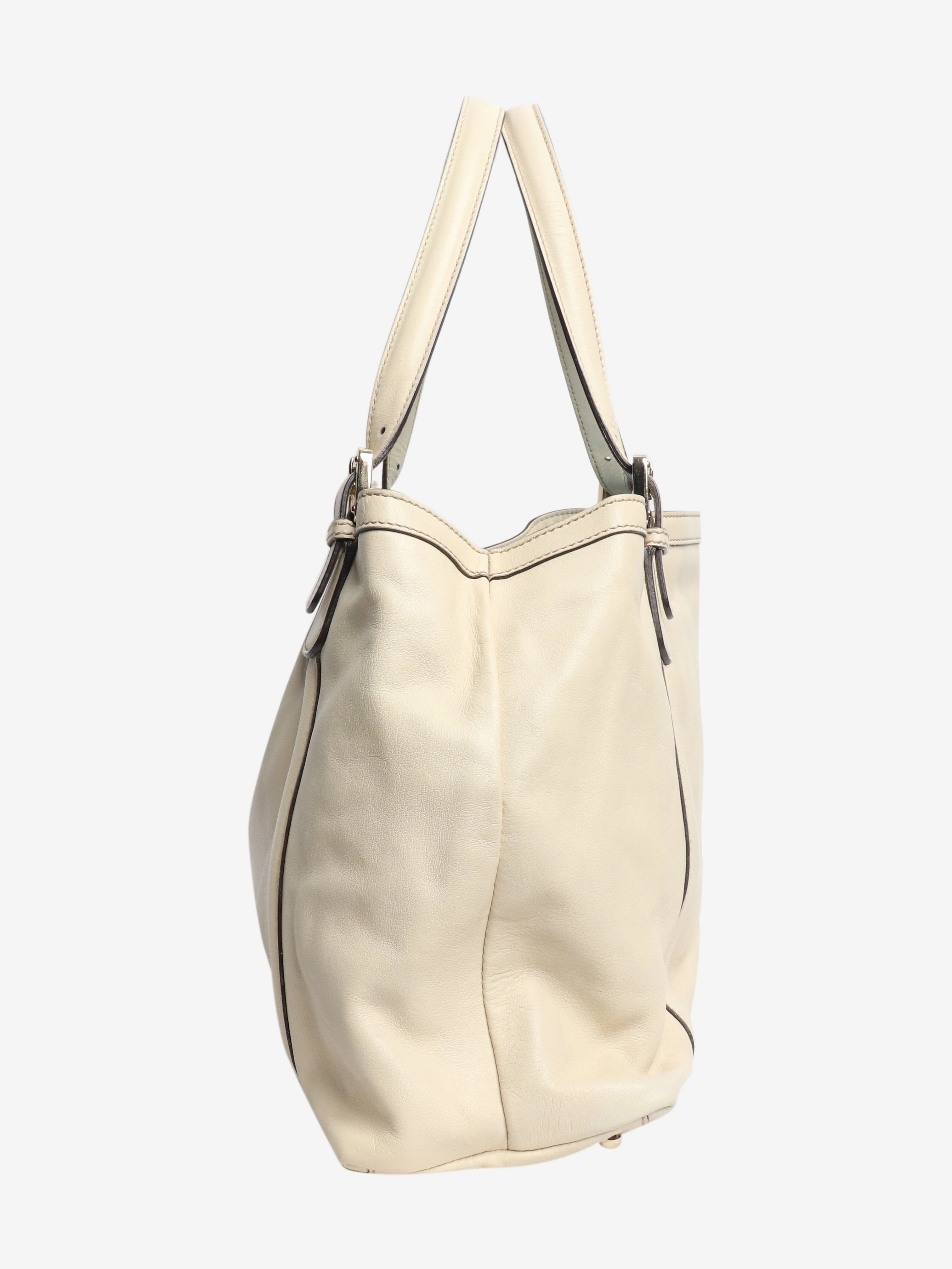Cream Interlocking G leather tote bag - Image 2