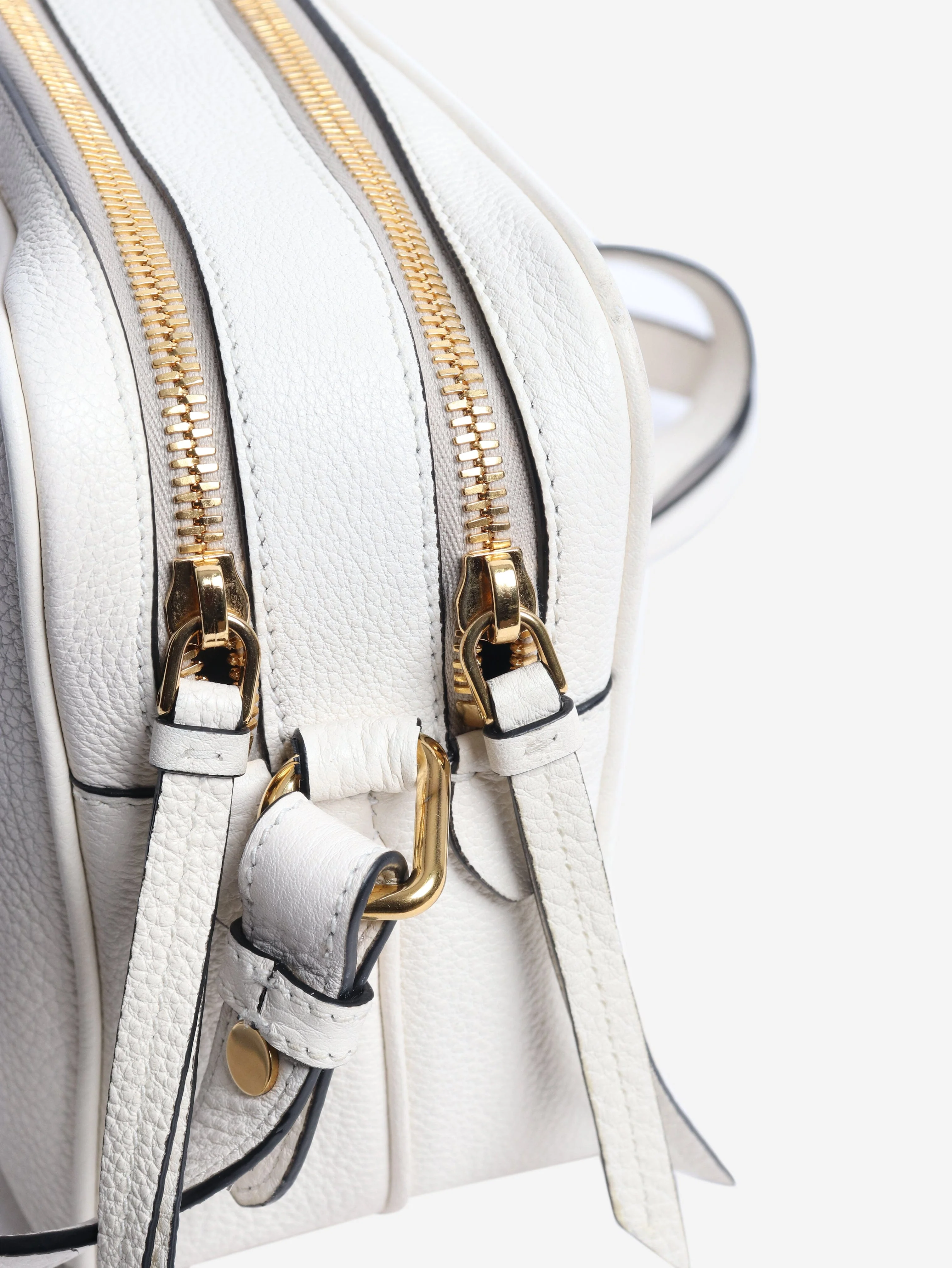 Cream leather crossbody bag - Image 6
