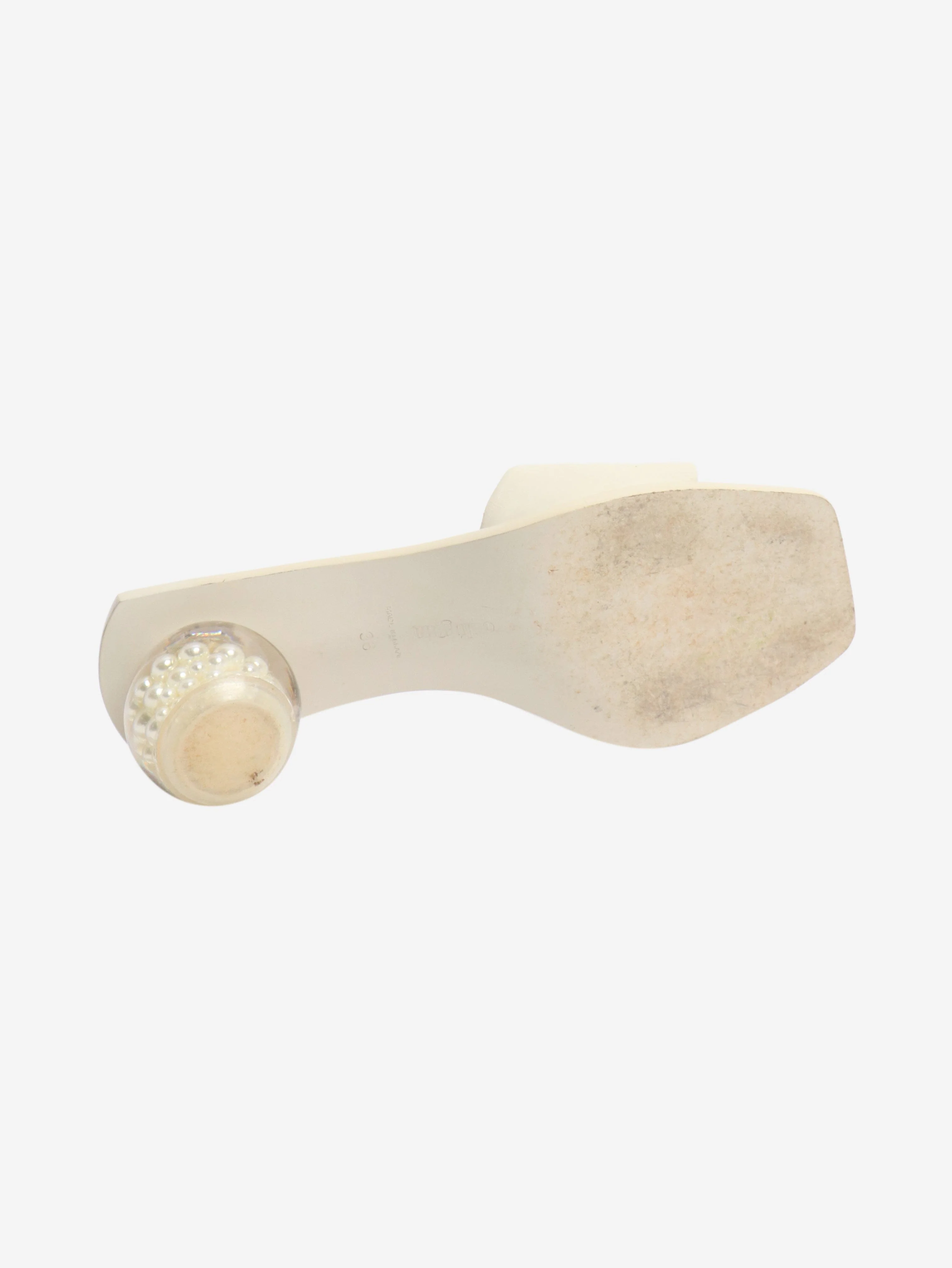 Cream slides with pearl detail - size EU 36 (UK 3) - Image 5