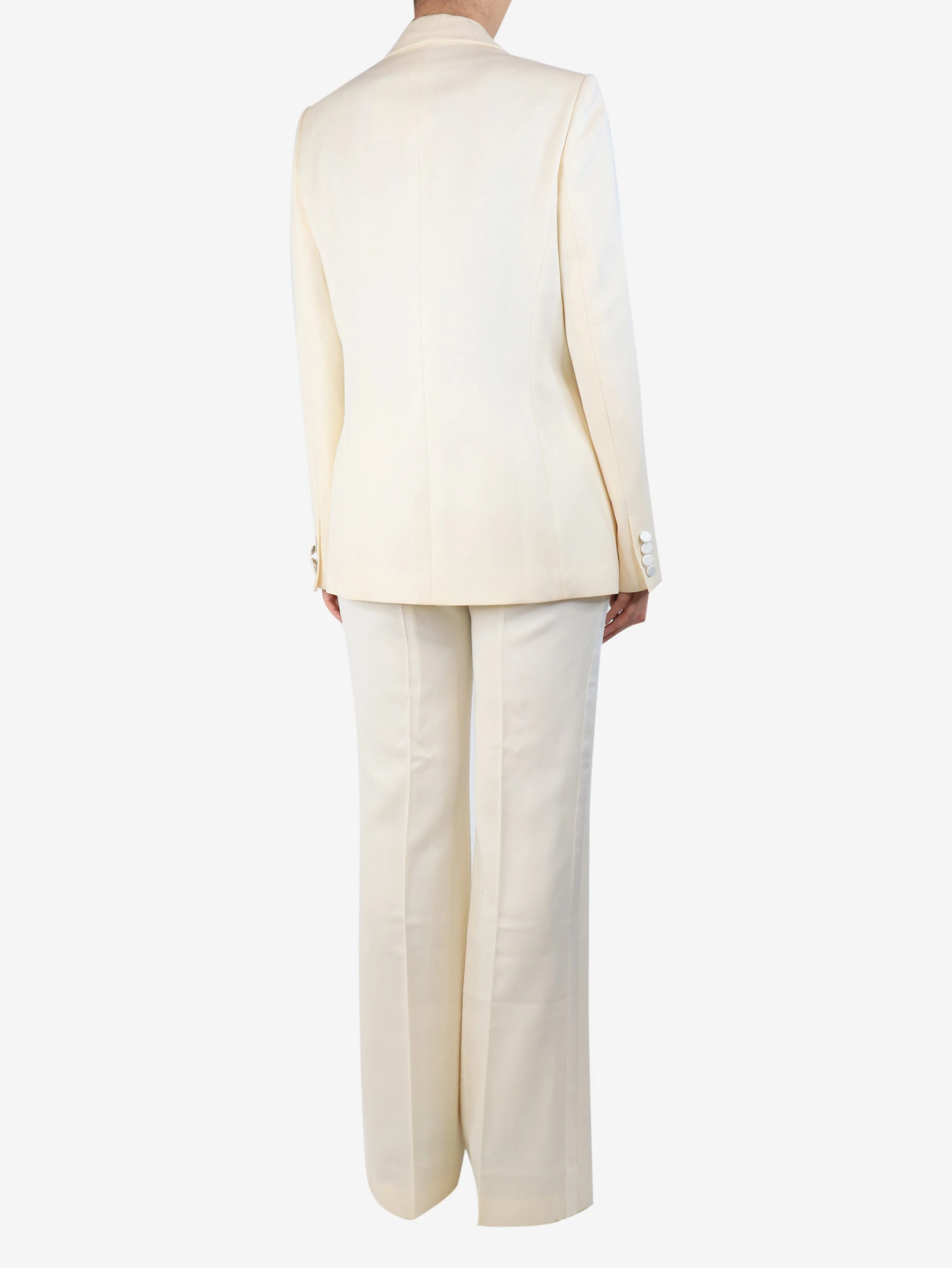 Cream wool two-piece suit set - size UK 10 - Image 2