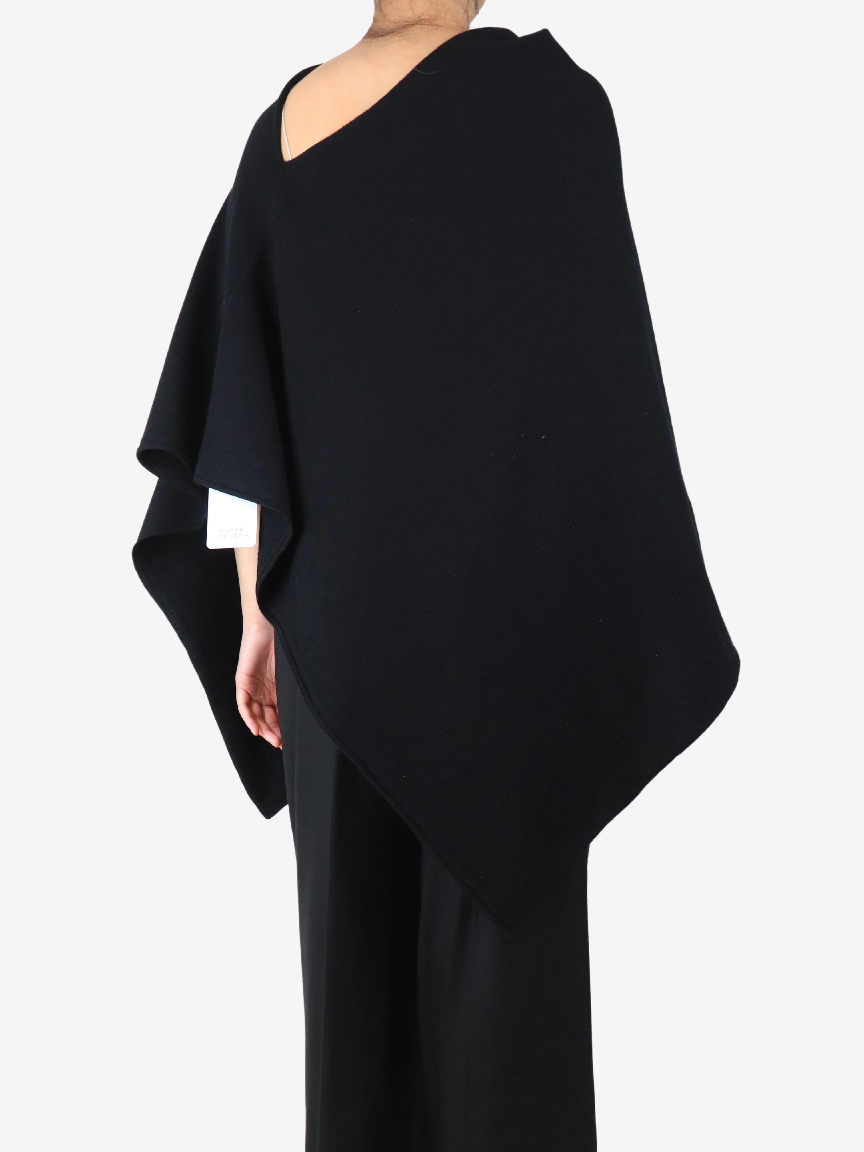 Black cashmere poncho - One size - Image 2
