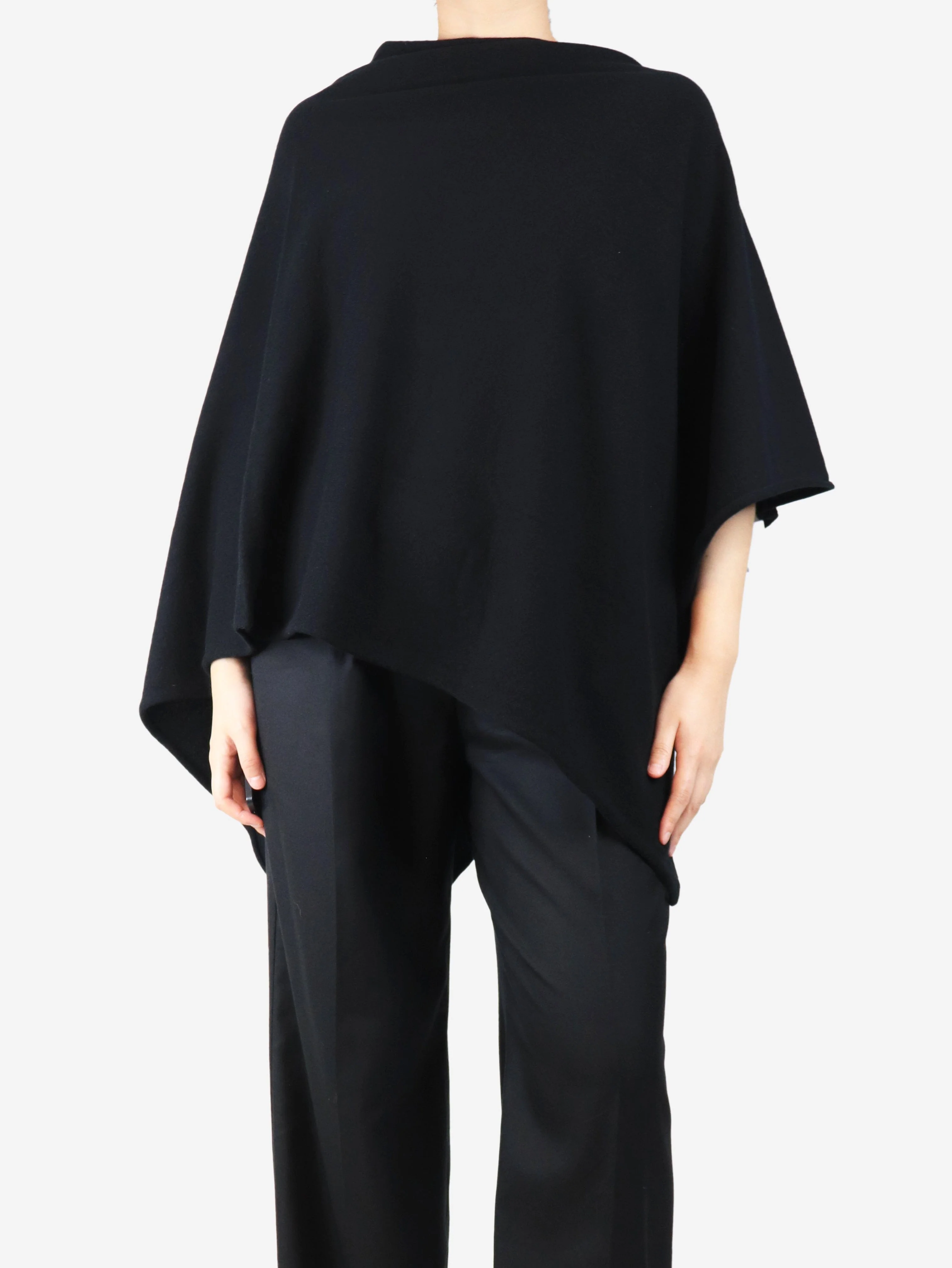 Black cashmere poncho - One size - Image 3