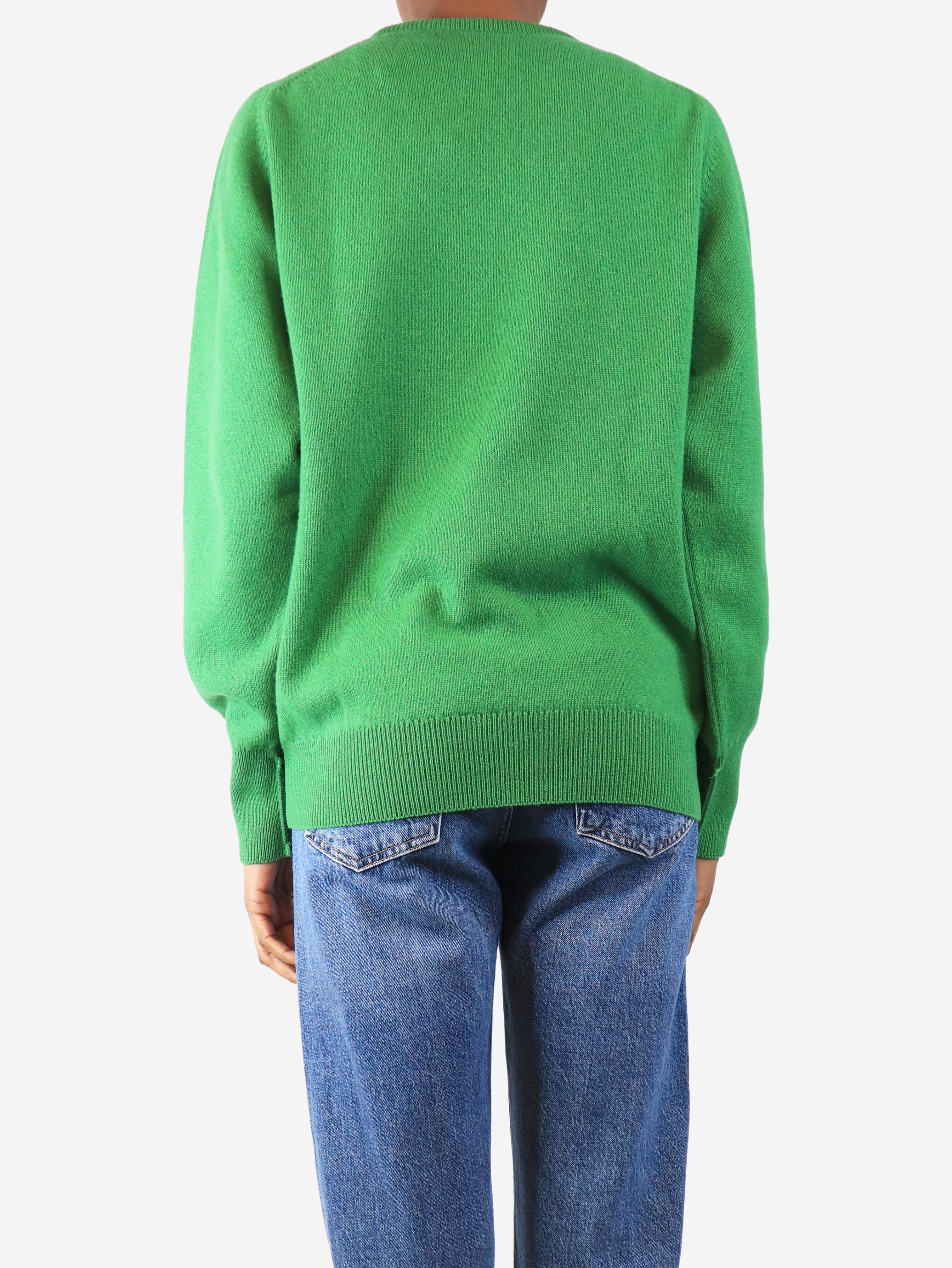 Green cashmere jumper - size XS - Image 2