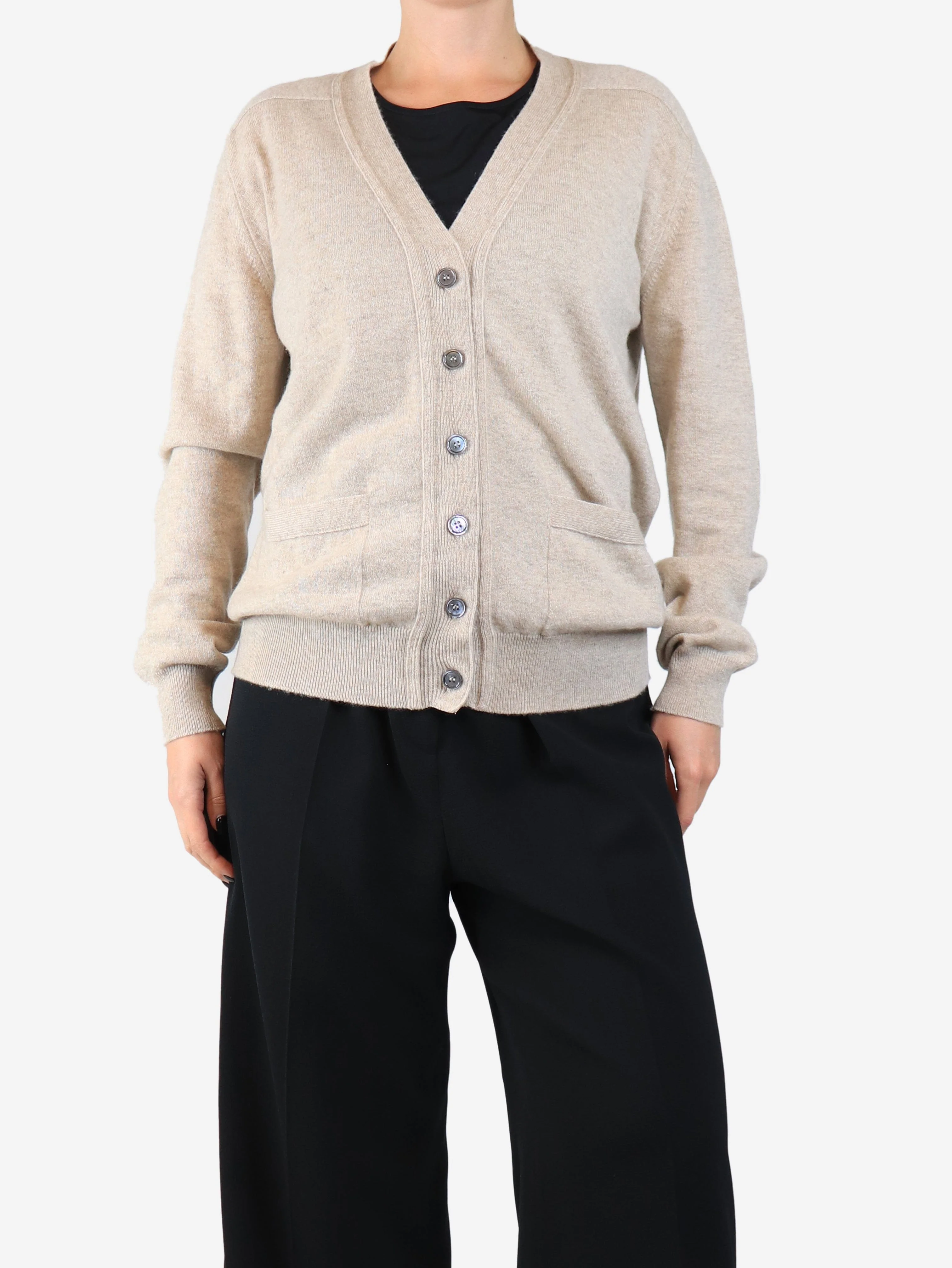 Neutral cashmere cardigan - size L