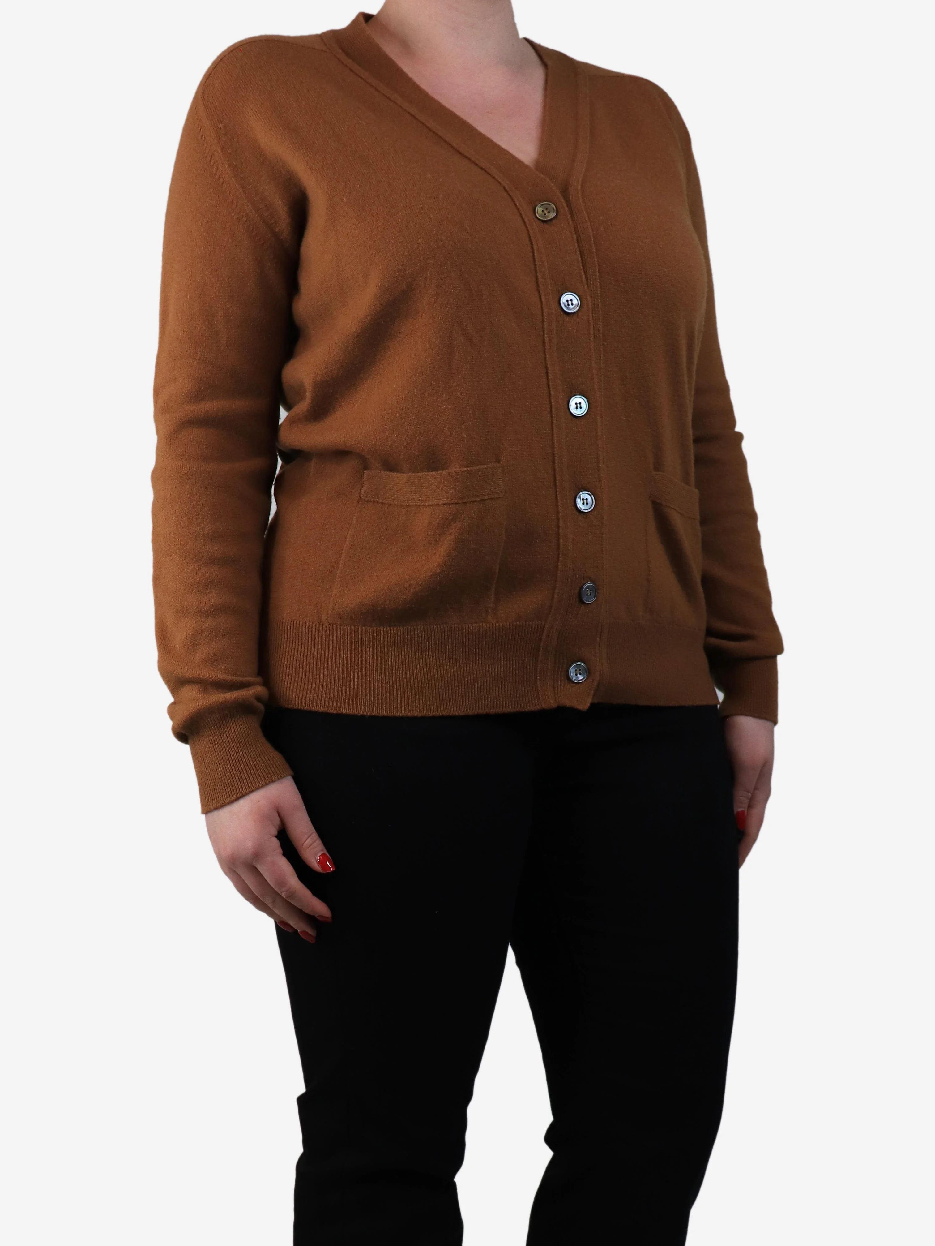 Tan Boyfriend cardigan - size L - Image 3