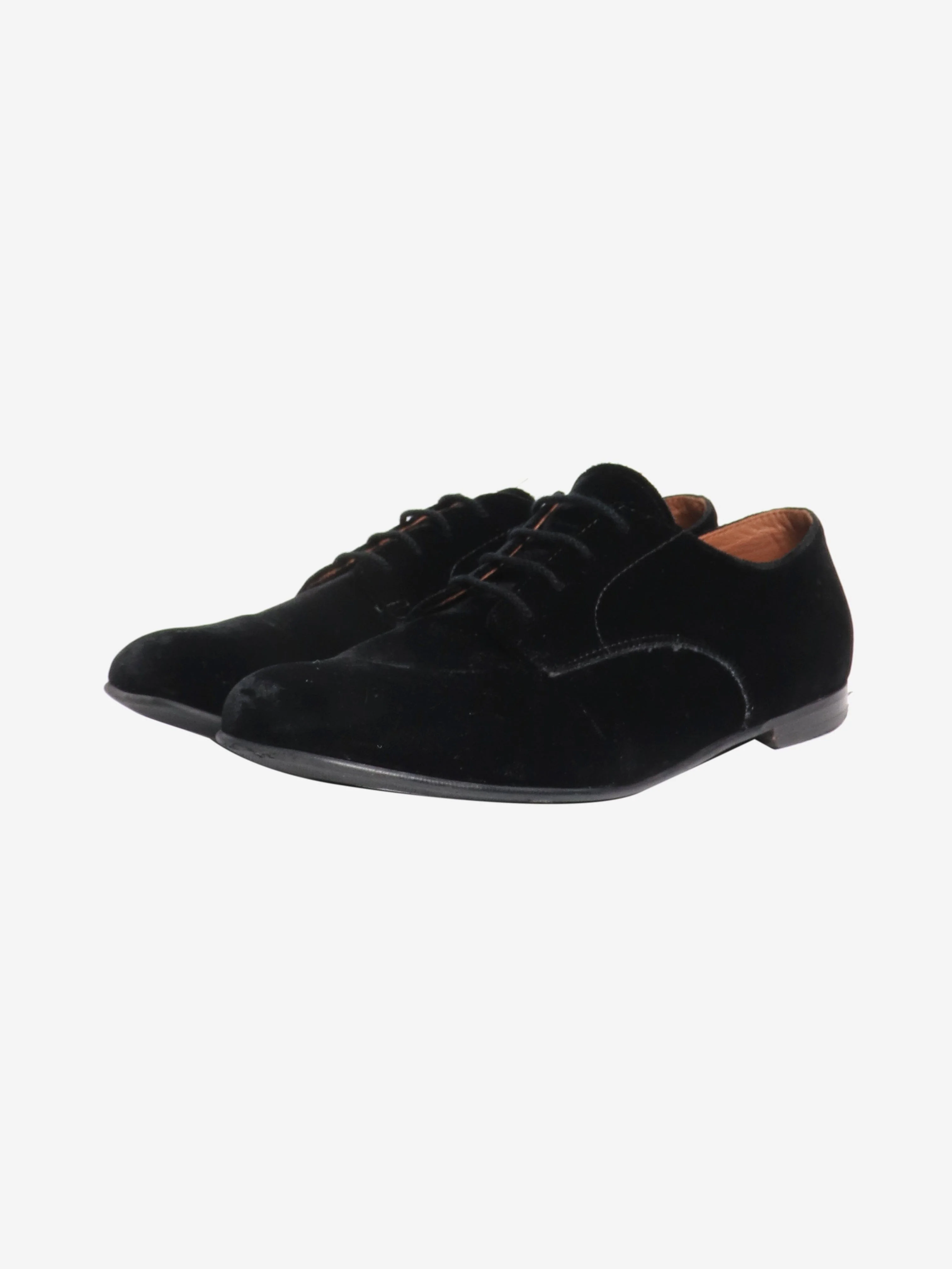 Black velvet lace-up shoes - size EU 40 - Image 2