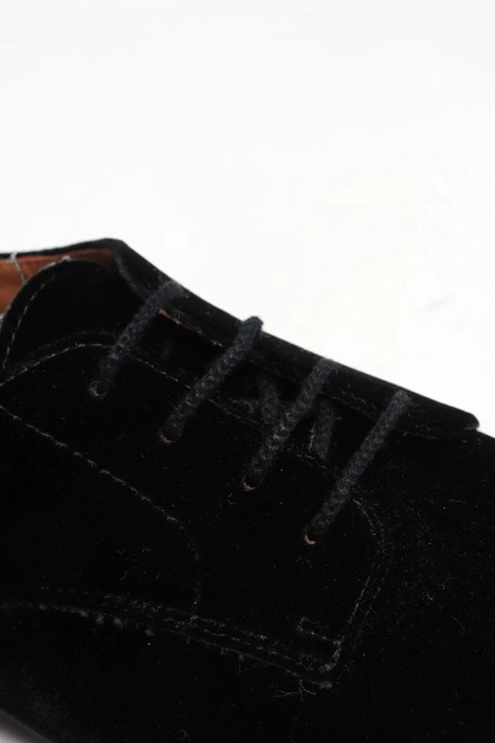 Black velvet lace-up shoes - size EU 40 - Image 5