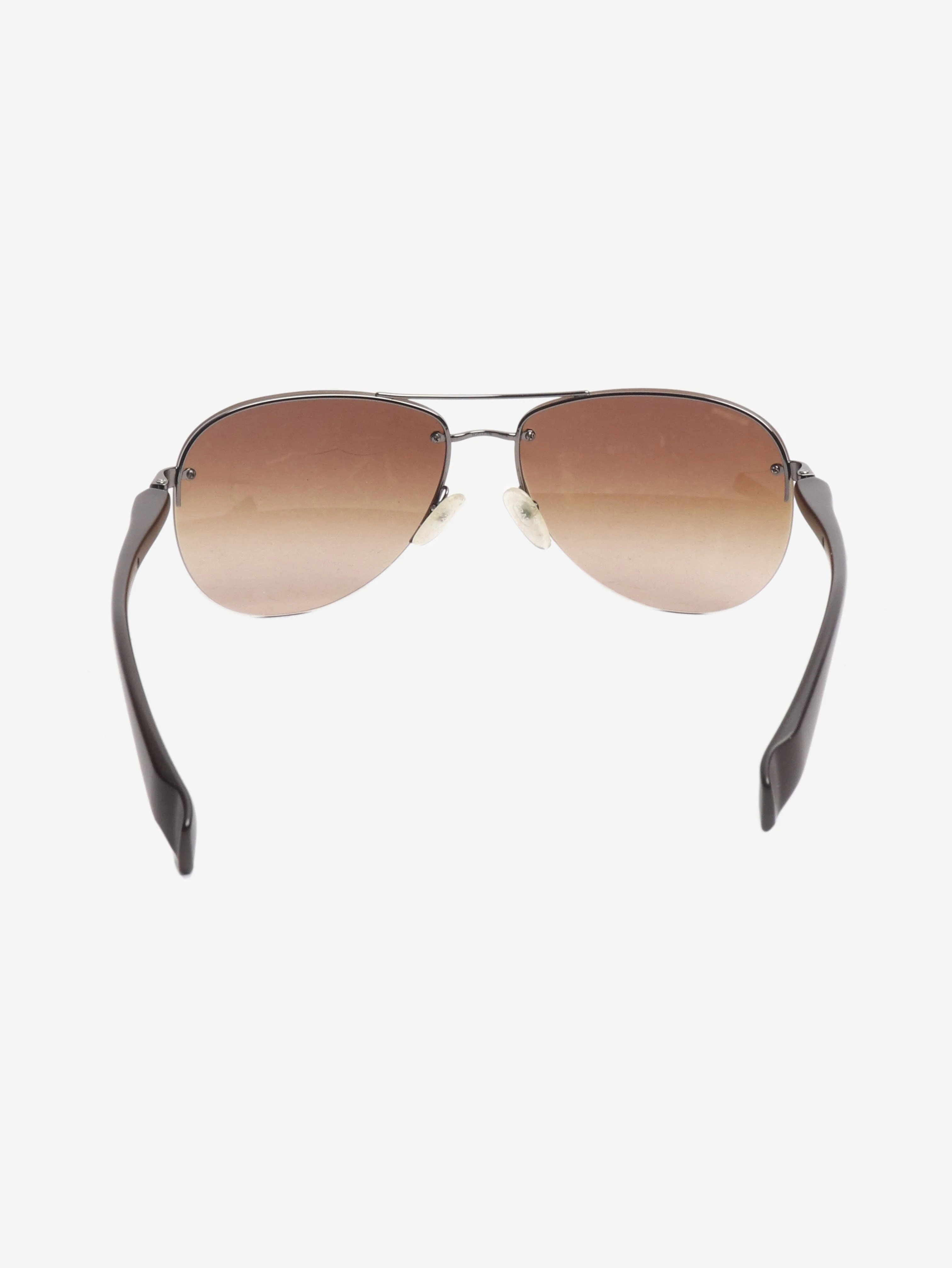 Dark brown aviator sunglasses - Image 4
