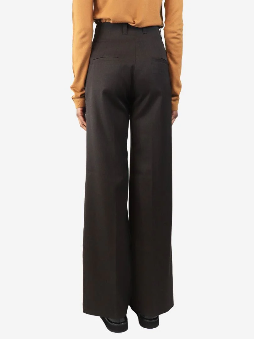Dark brown Ruth wool trousers - size UK 10 - Image 3